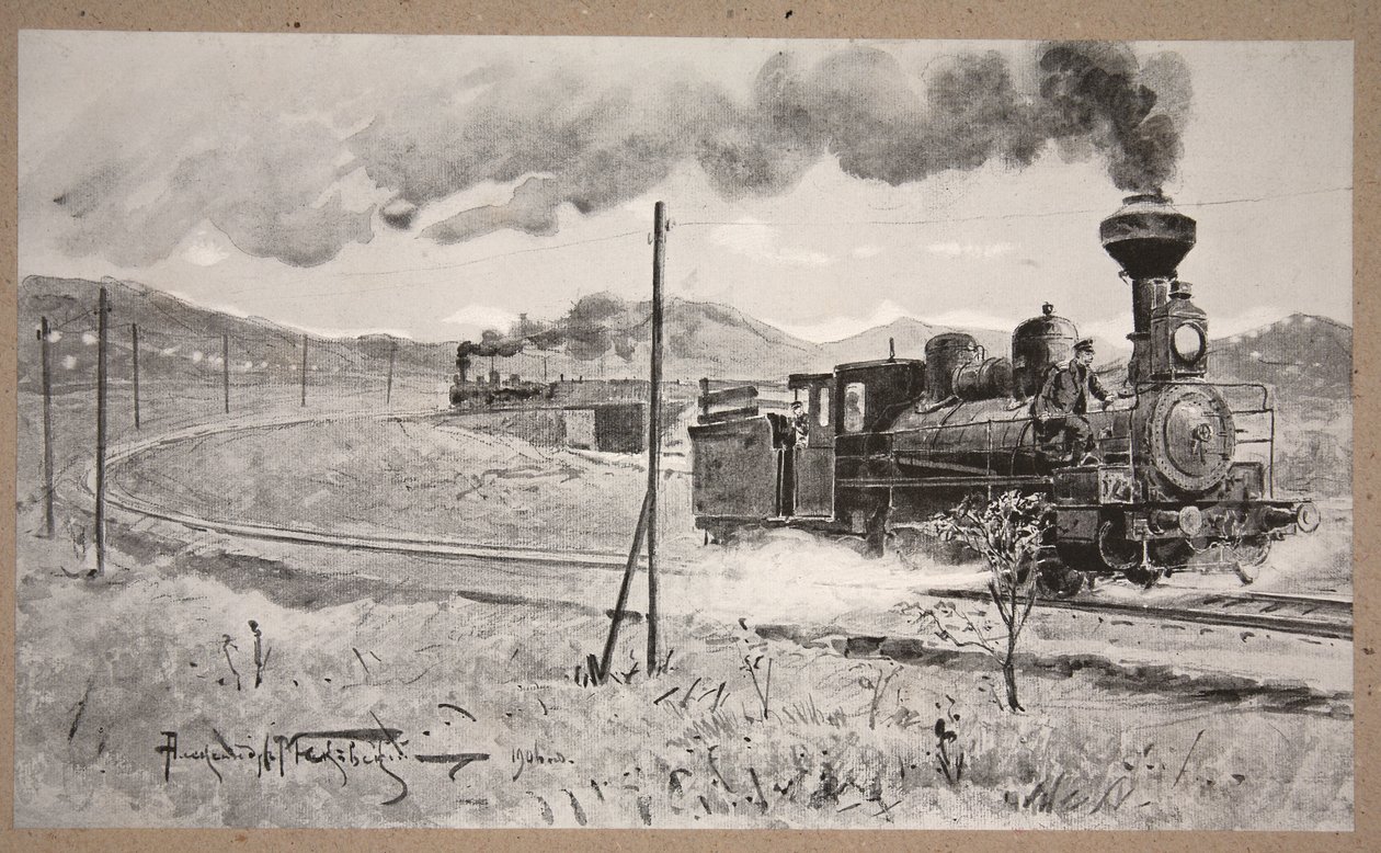Toglast med ammunisjon utført under fiendtlig ild fra Liao-Yang til Port Arthur av oberstløytnant Spiridonoff, 25. april 1904, illustrasjon fra 