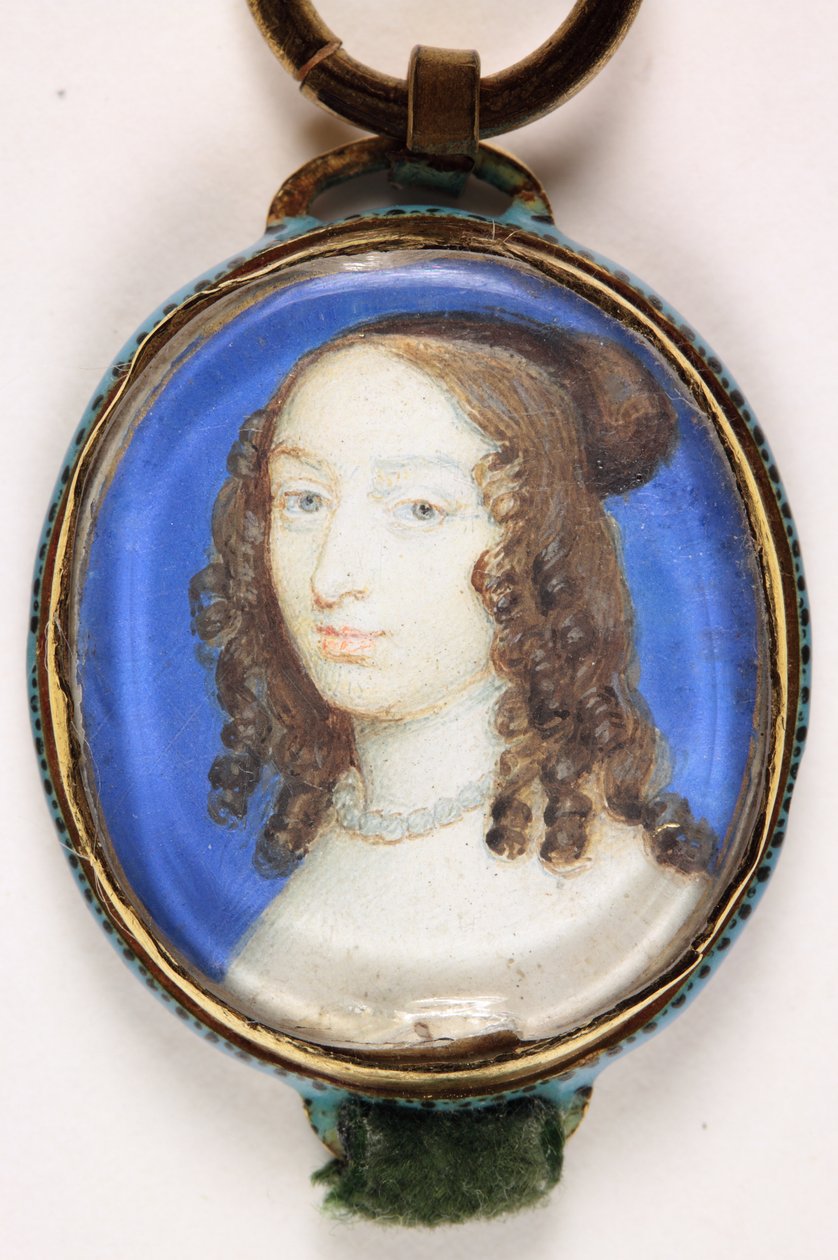 En dame som har på seg et perlekjede (akvarell på vellum) (se også 3076018) av Alexander (attr. to) Cooper