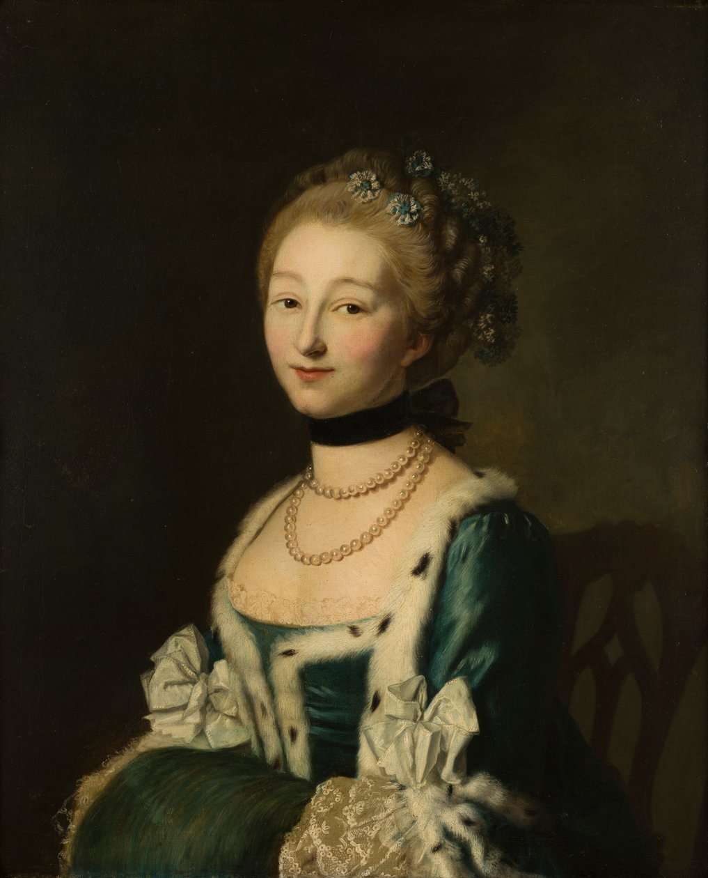 Portrett av Elizabeth, Lady Bridgeman, etterpå Lady Bradford (1735-1806), ca. 1755-93 (olje på lerret) av Alexander (attr. to) Roslin