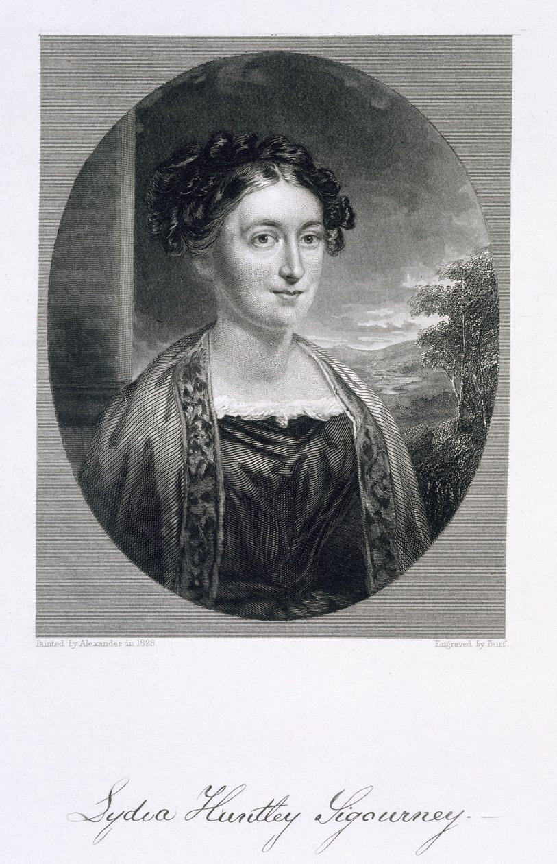 Lydia Huntley Sigourney (1791-1865), gravert av Burt av Alexander
