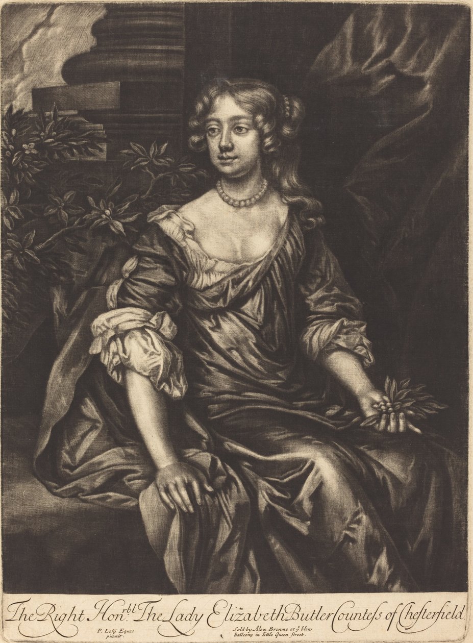 Den rette ærede dame Elizabeth Butler, grevinne av Chesterfield av Alexander Browne after Sir Peter Lely