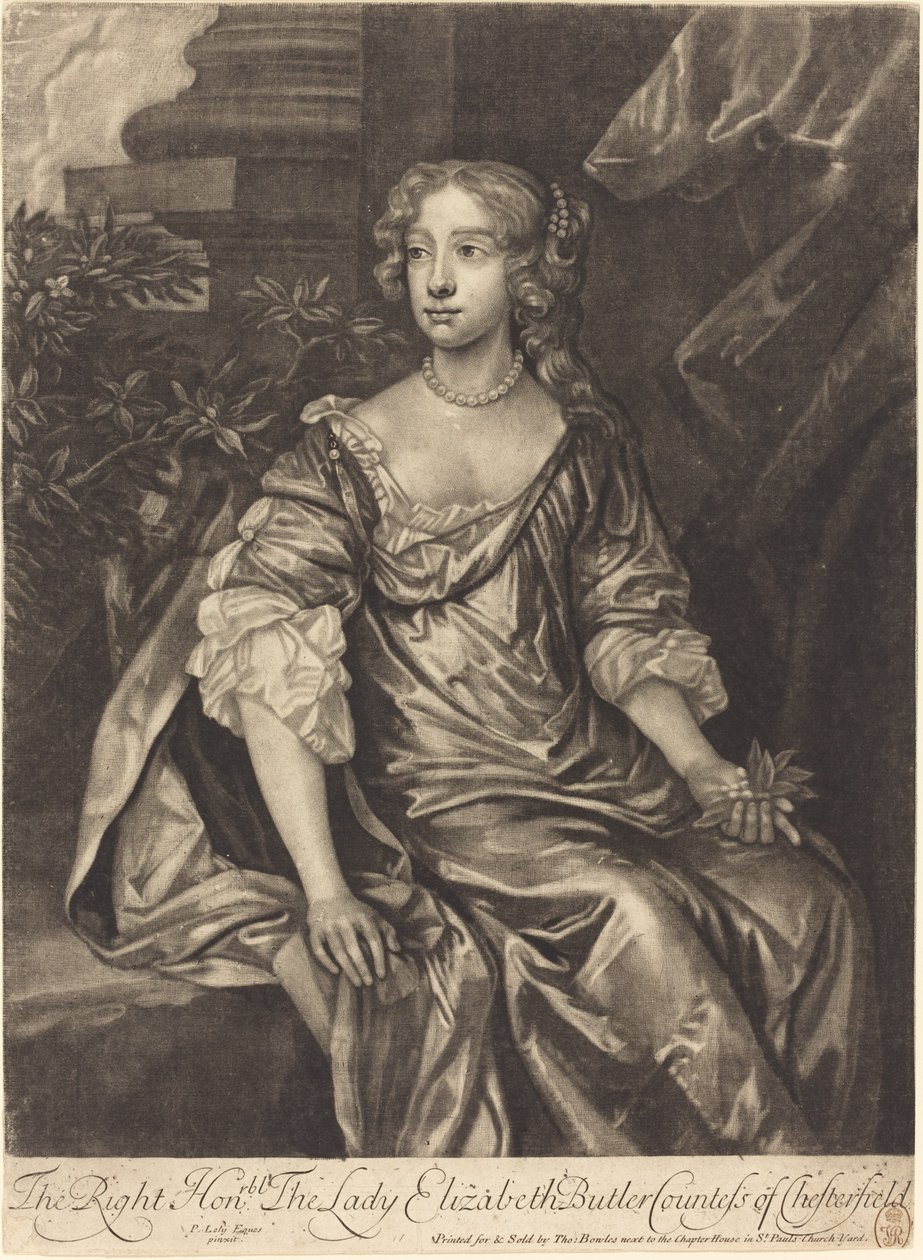 Høyre ærede dame Elizabeth Butler, grevinne av Chesterfield av Alexander Browne after Sir Peter Lely
