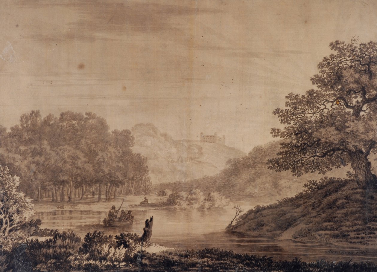 italiensk landskap av Alexander Cozens
