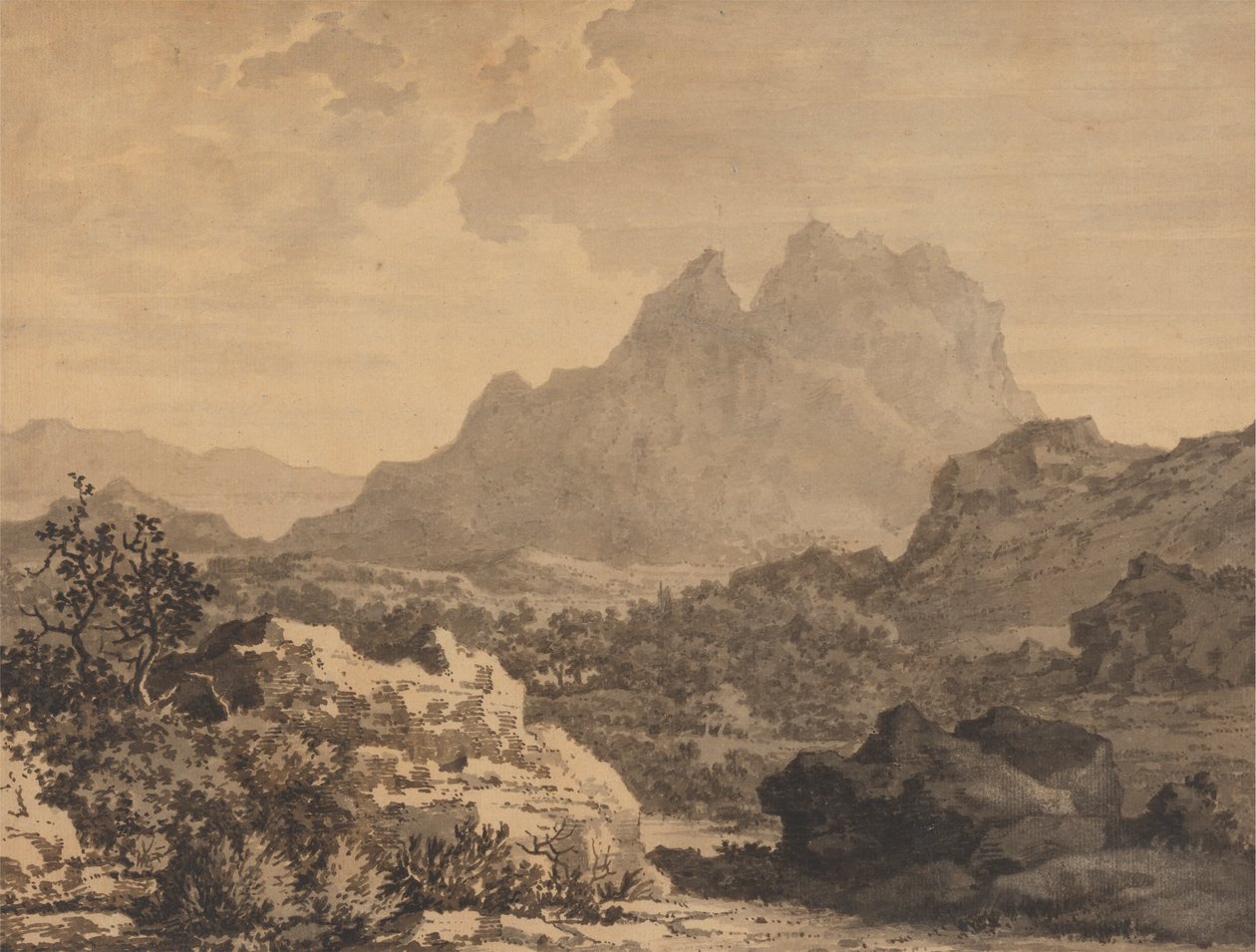 Fjelllandskap av Alexander Cozens