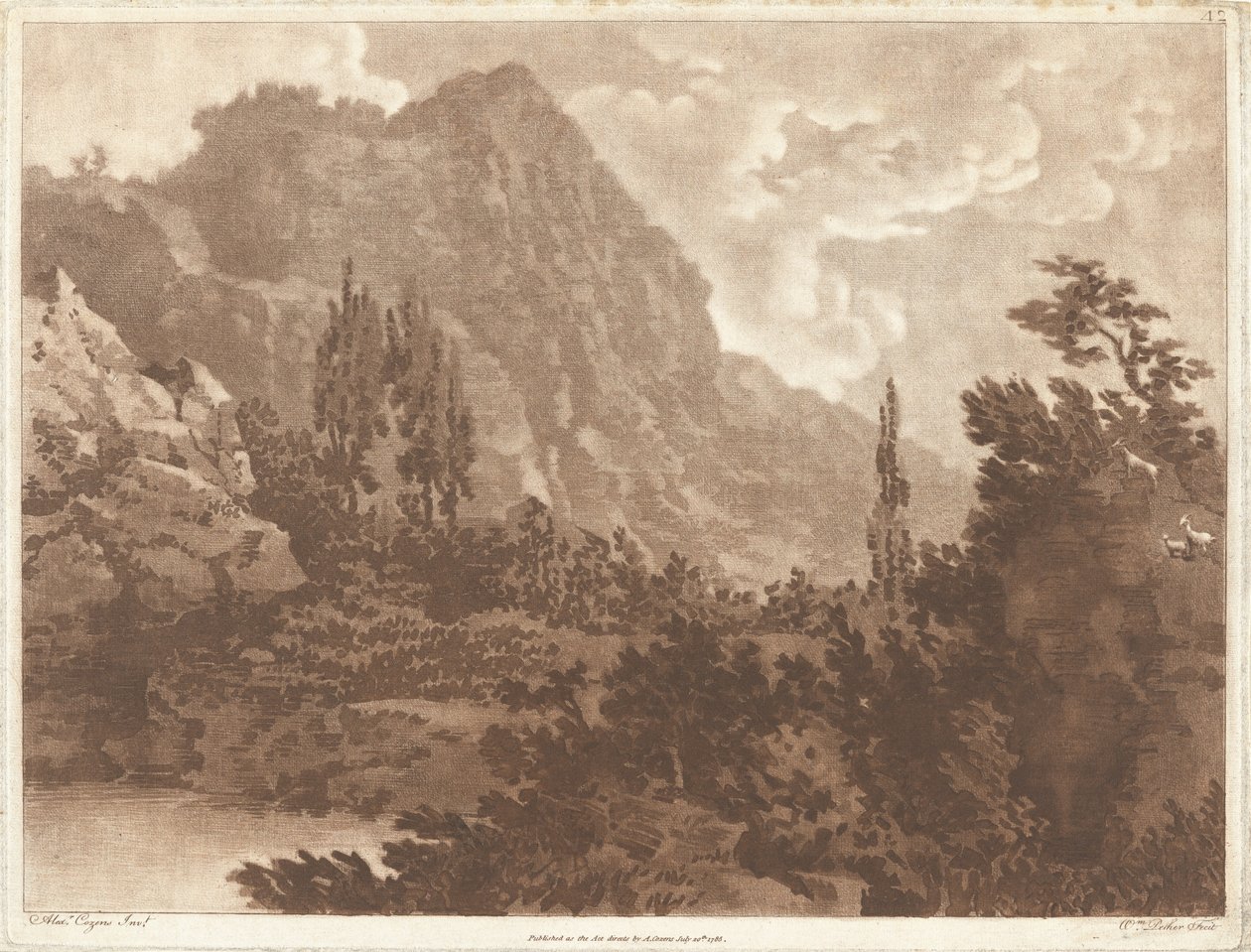 En annen tegning laget fra samme blot av Alexander Cozens and William Pether