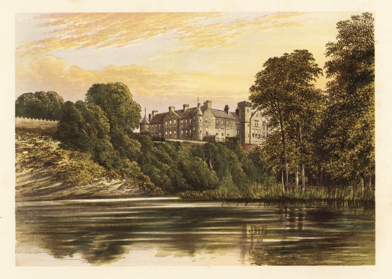Brechin Castle, Angus, Skottland. ,1880 (gravering) av Alexander Francis (after) Lydon