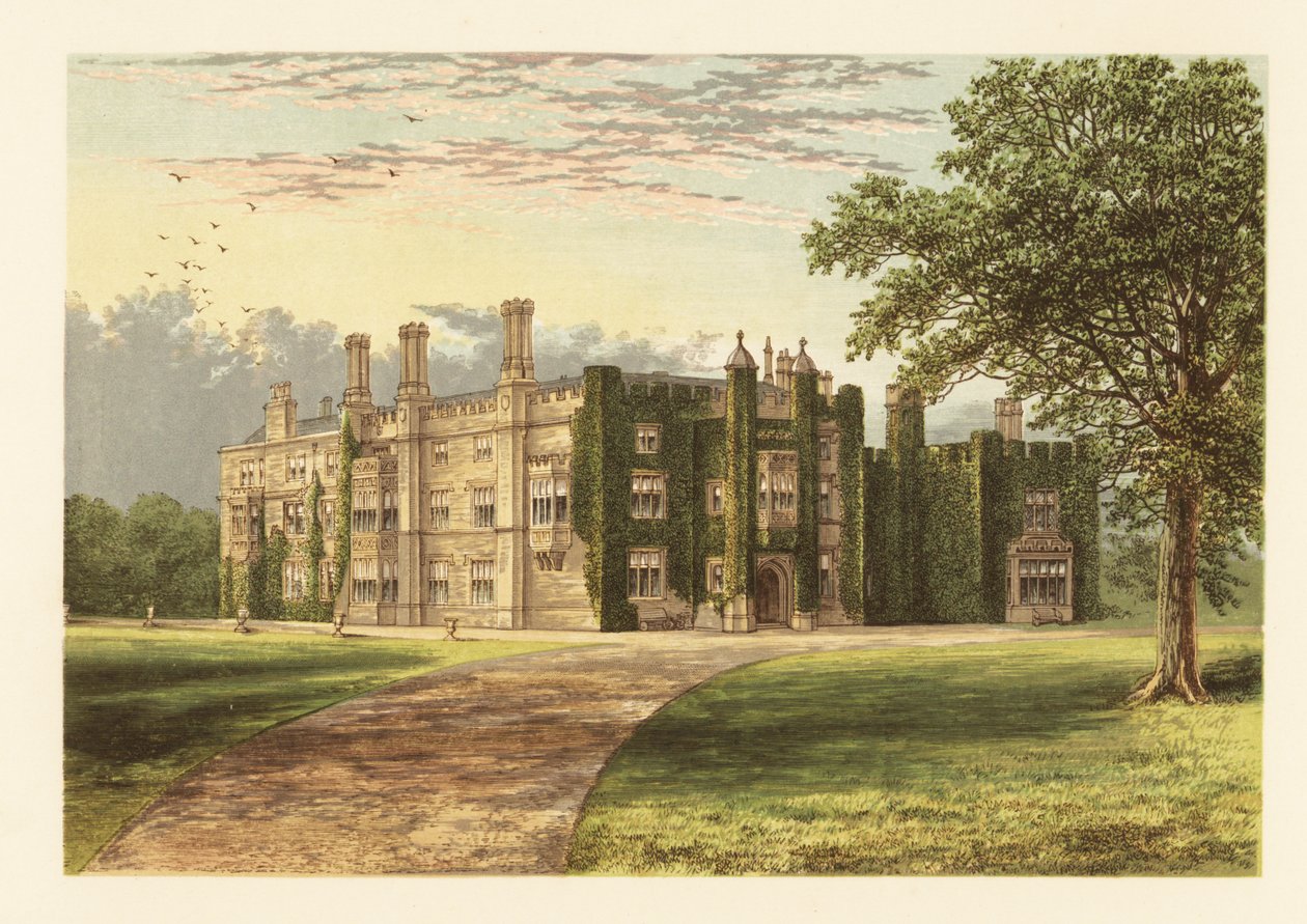 Drakelowe Hall, Derbyshire, England. av Alexander Francis (after) Lydon