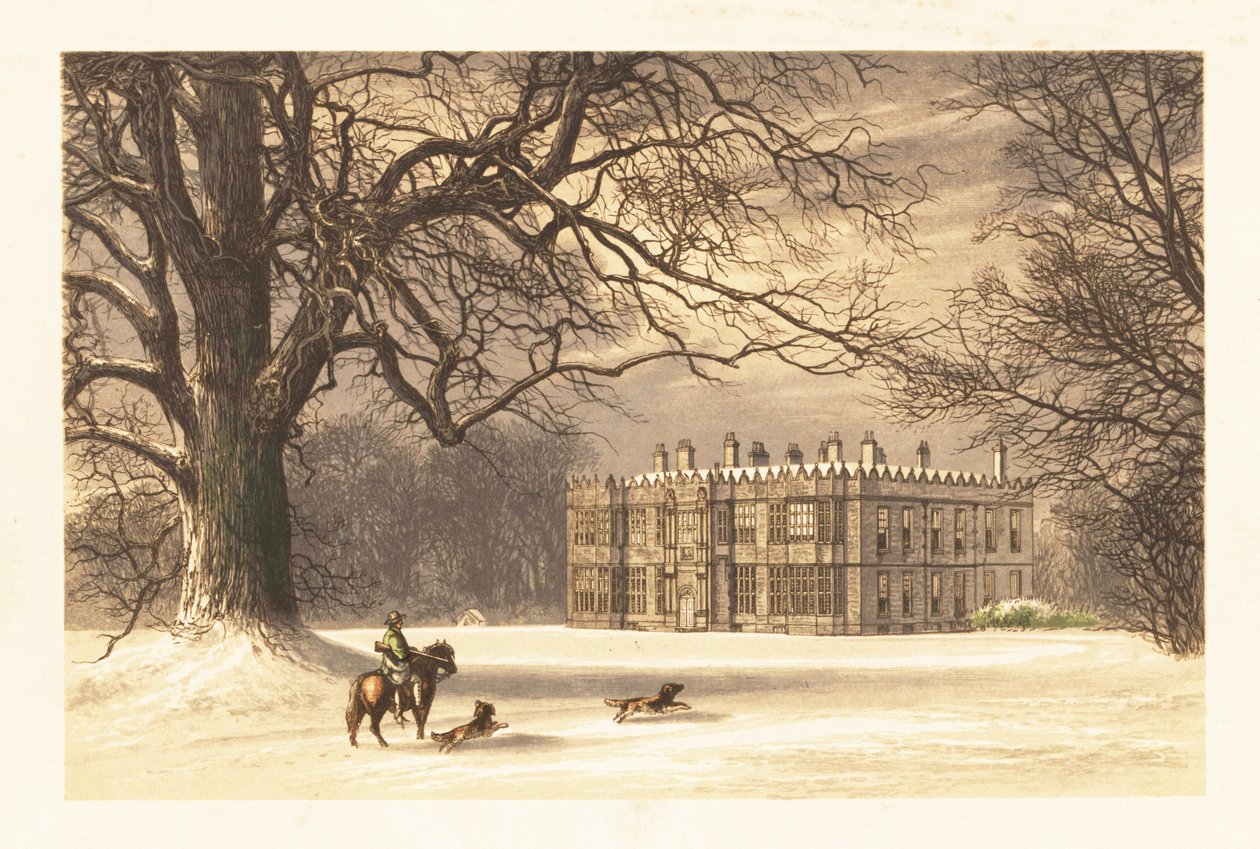 Howsham Hall, Yorkshire, England. ,1880 (gravering) av Alexander Francis (after) Lydon