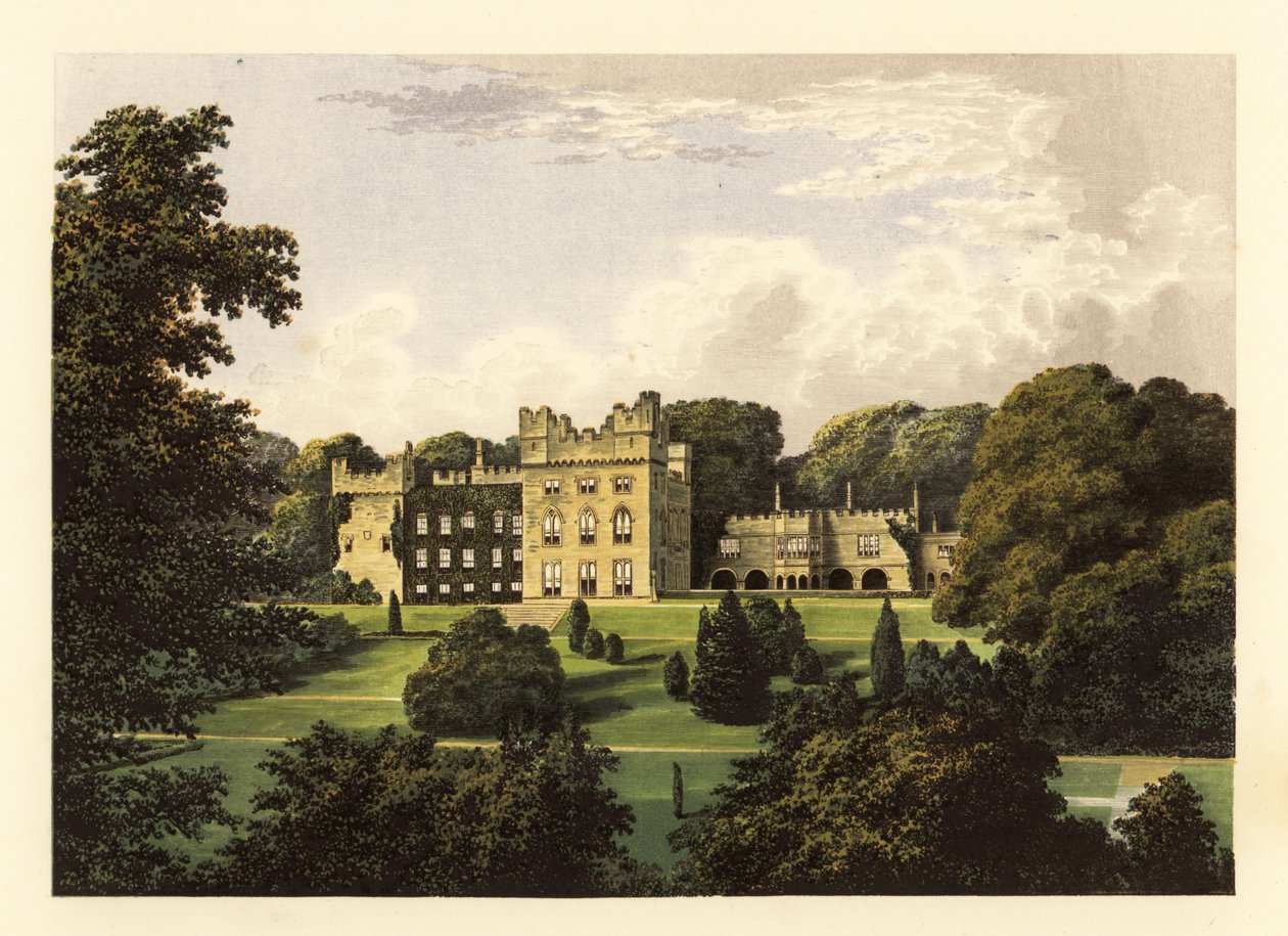 Hutton Hall, Cumbria, England. ,1880 (gravering) av Alexander Francis (after) Lydon