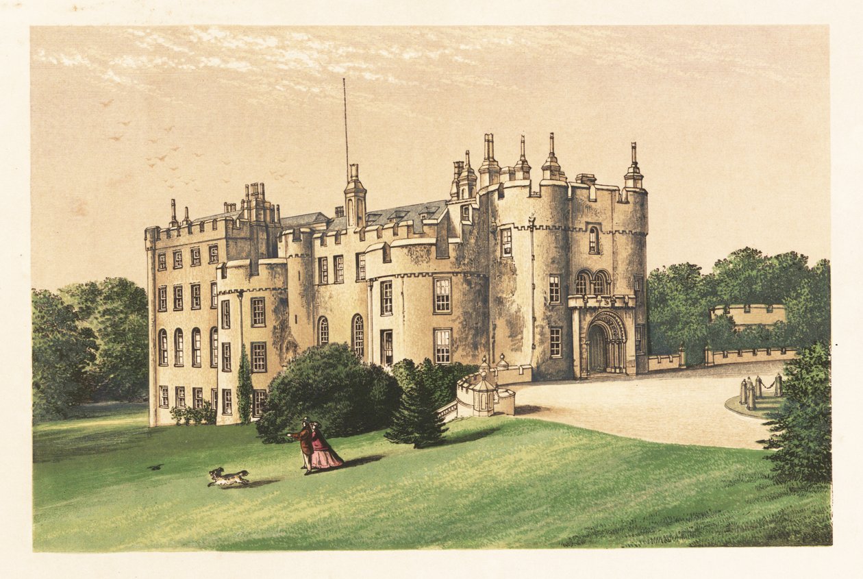 Picton Castle, Pembrokeshire, Wales. ,1880 (gravering) av Alexander Francis (after) Lydon