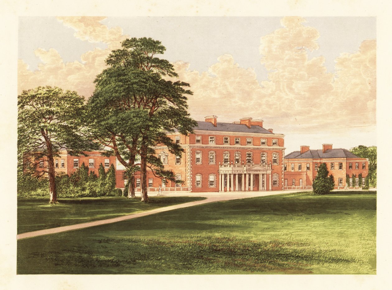 Trafalgar House, Wiltshire, England. ,1880 (gravering) av Alexander Francis (after) Lydon