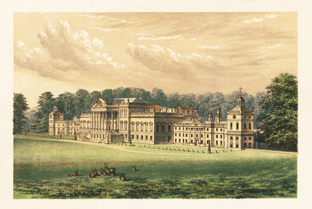 Wentworth Woodhouse, Yorkshire, England., 1880 (gravering) av Alexander Francis (after) Lydon