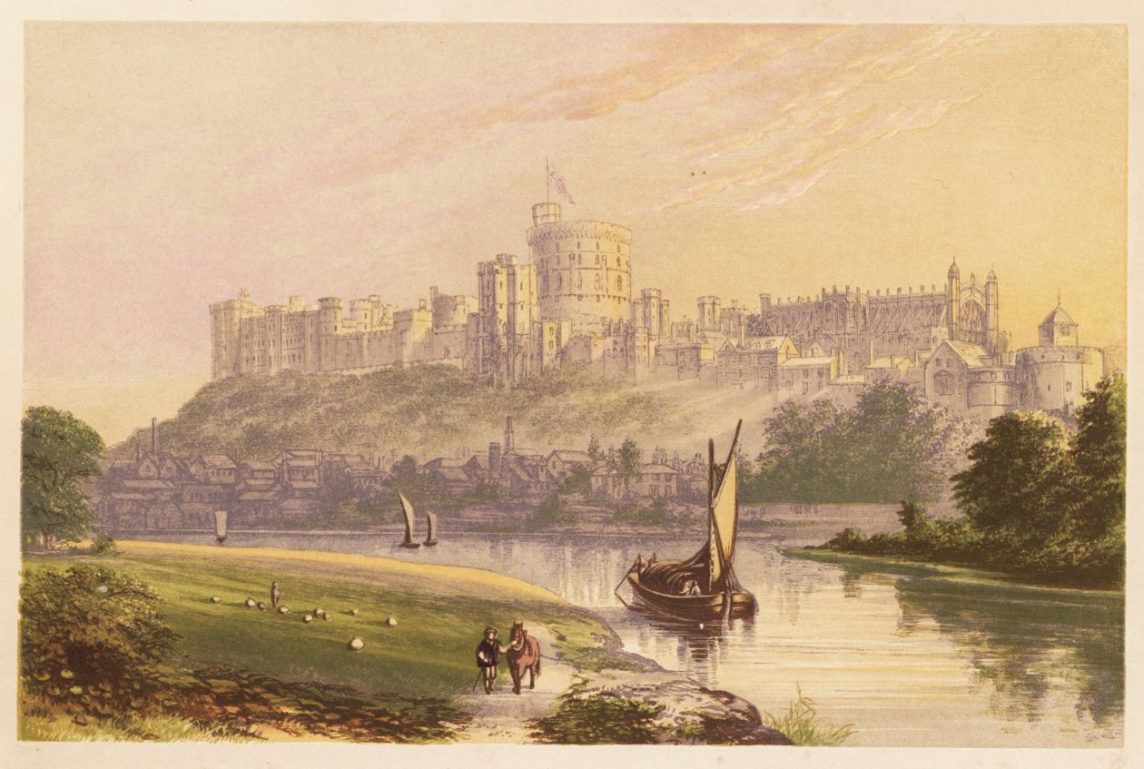 Windsor Castle, Berkshire, England. 1880 (gravering) av Alexander Francis (after) Lydon
