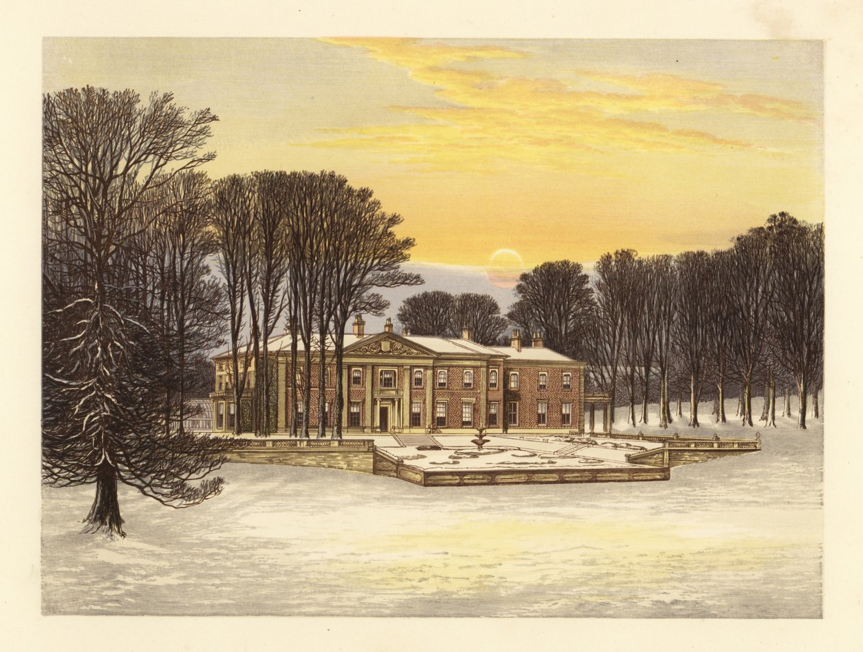 Vinterscene med Down House, Dorsetshire, England. av Alexander Francis (after) Lydon