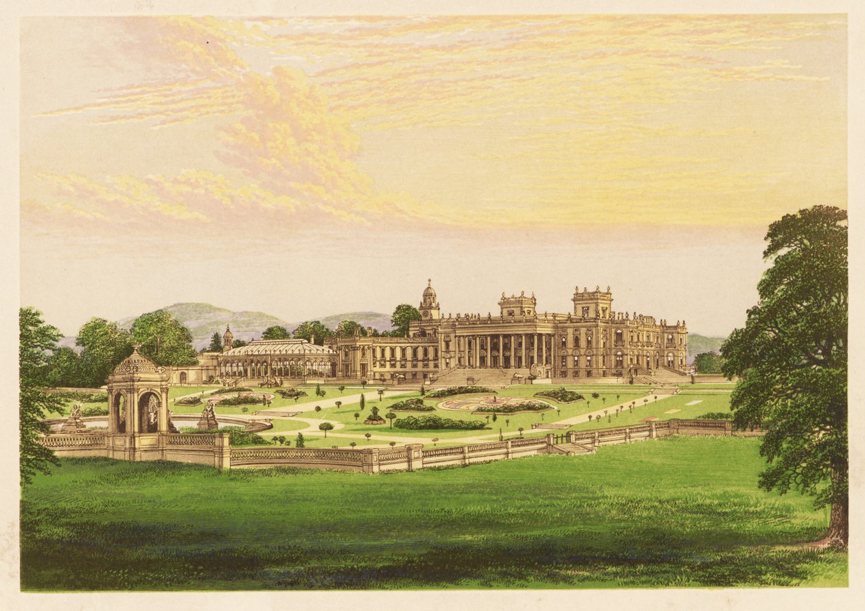 Witley Court, Worcestershire, England. 1880 (gravering) av Alexander Francis (after) Lydon