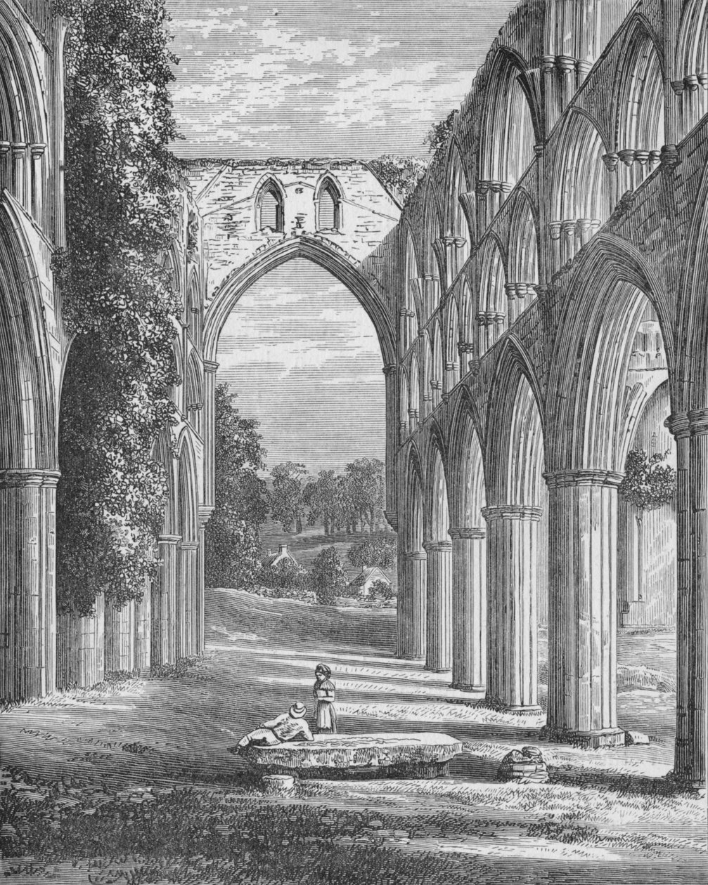 Kor, ser nordover, Rievaulx Abbey, c1880, 1897 av Alexander Francis Lydon