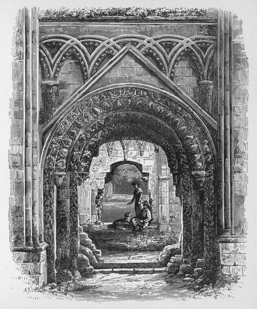 Døråpning i St Josephs Chapel, Glastonbury Abbey, c1880, 1897 av Alexander Francis Lydon