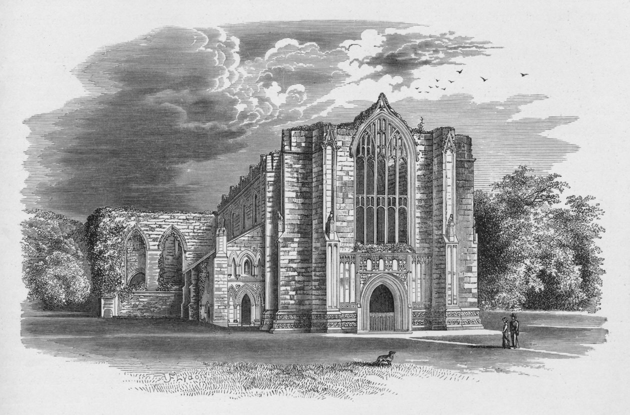 Fra vesten, Bolton Priory, c1880, 1897 av Alexander Francis Lydon