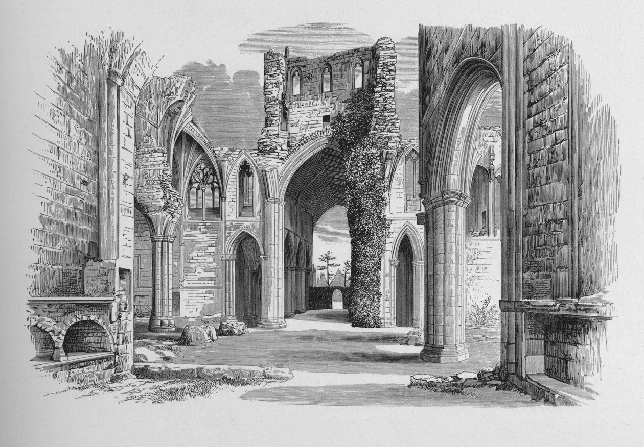 Nave og nord- og sørgang, Melrose Abbey, c1880, 1897 av Alexander Francis Lydon