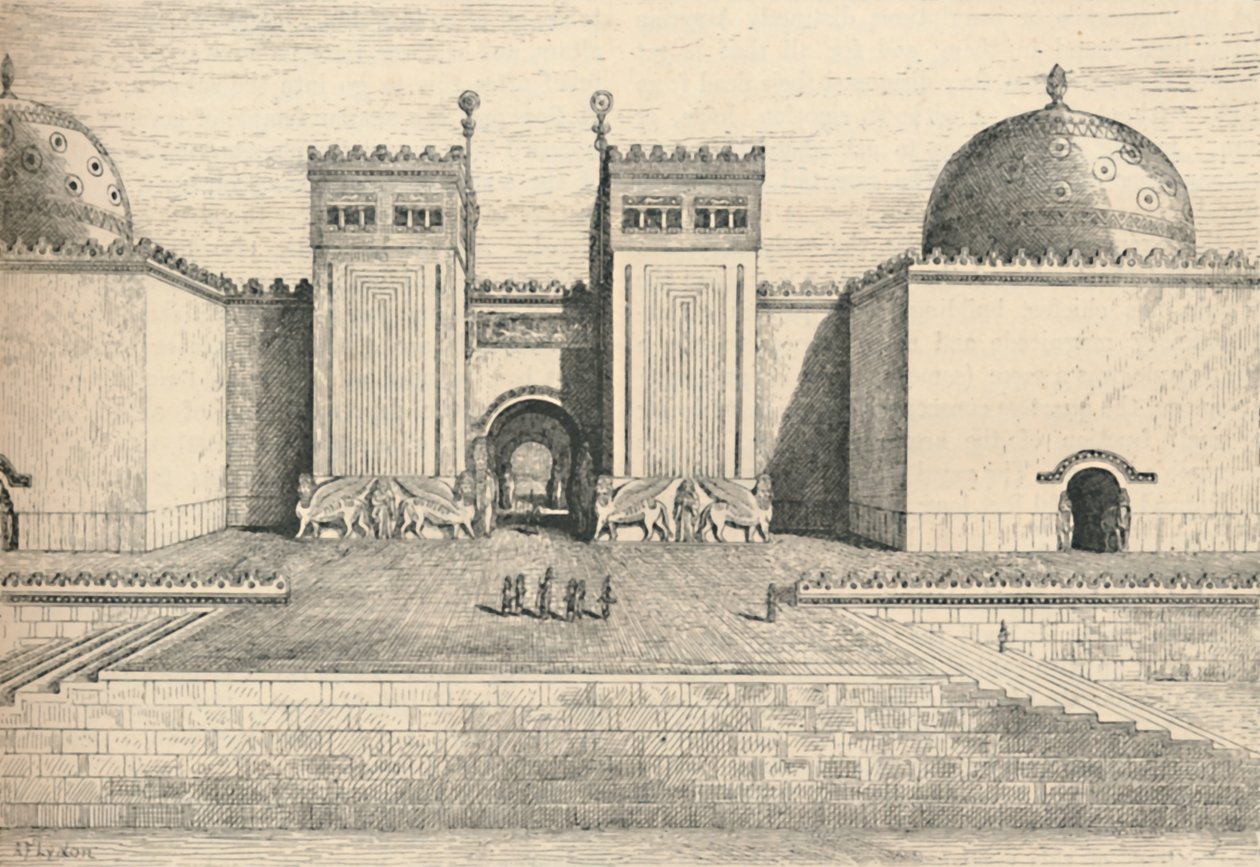 Sargons Palace, Khorsabad: The South-Eastern Gate, 1886 av Alexander Francis Lydon