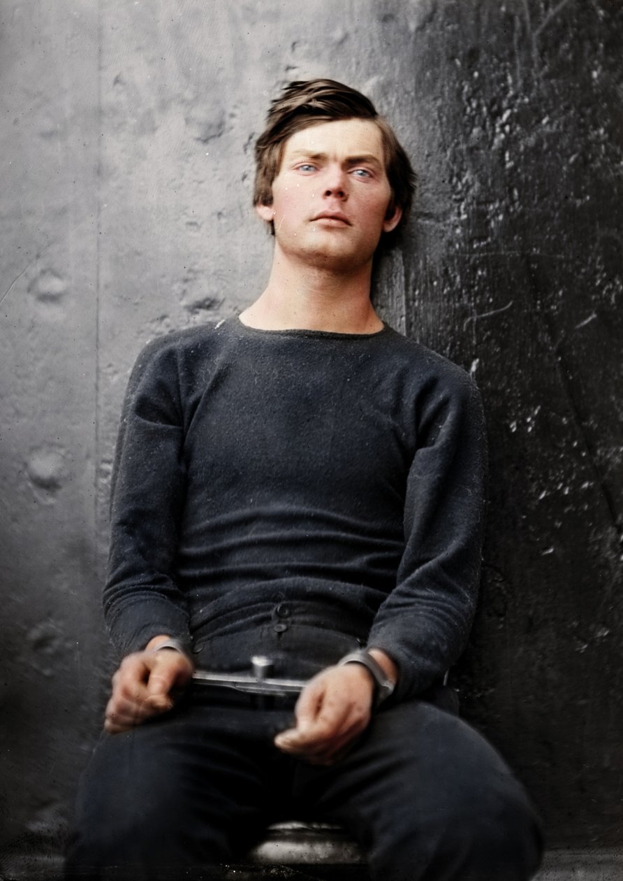 Lewis Powell i håndleddsjern ombord på USS Saugus, 1865 av Alexander Gardner