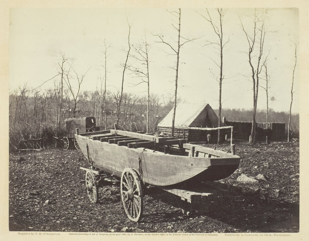 Pontoon Boat, Brandy Station, Virginia, februar 1864. av Alexander Gardner
