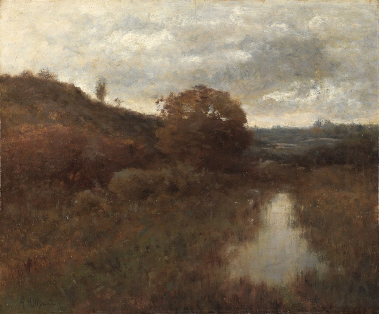 Høstlandskap og basseng av Alexander H. Wyant