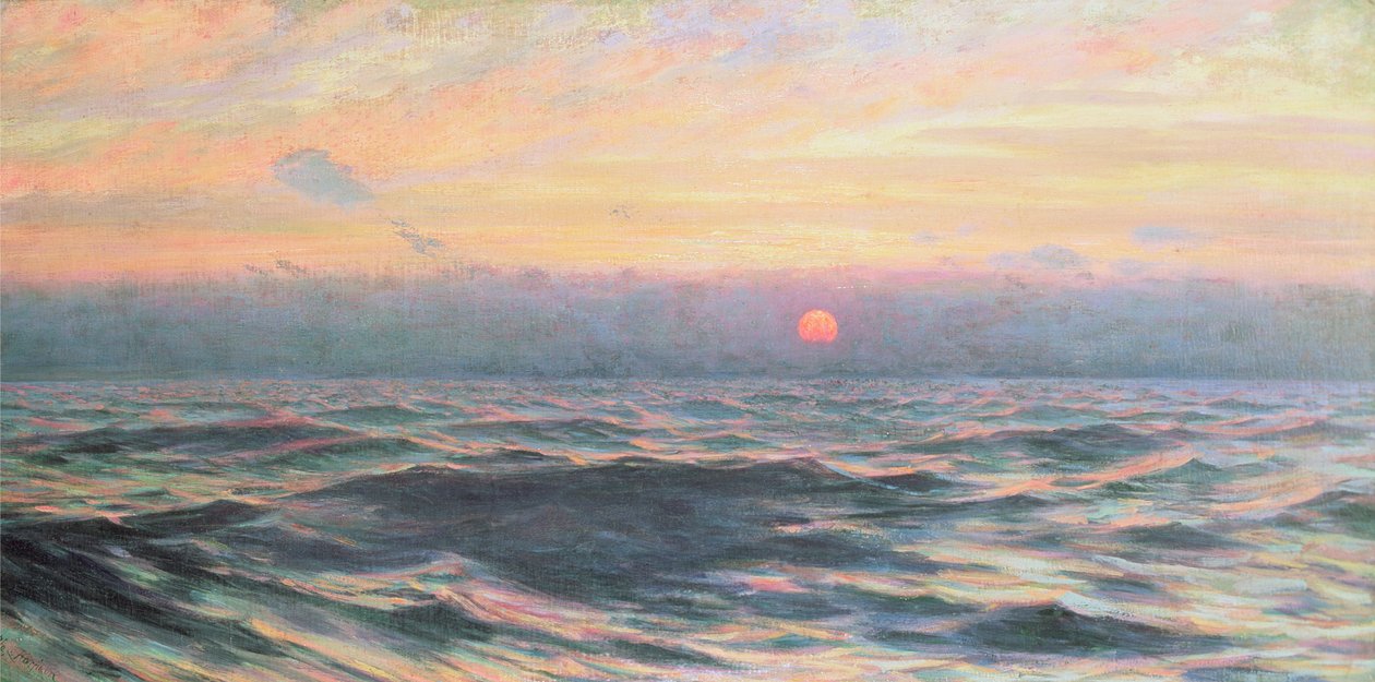 Solnedgang, ca. 1900 av Alexander Harrison