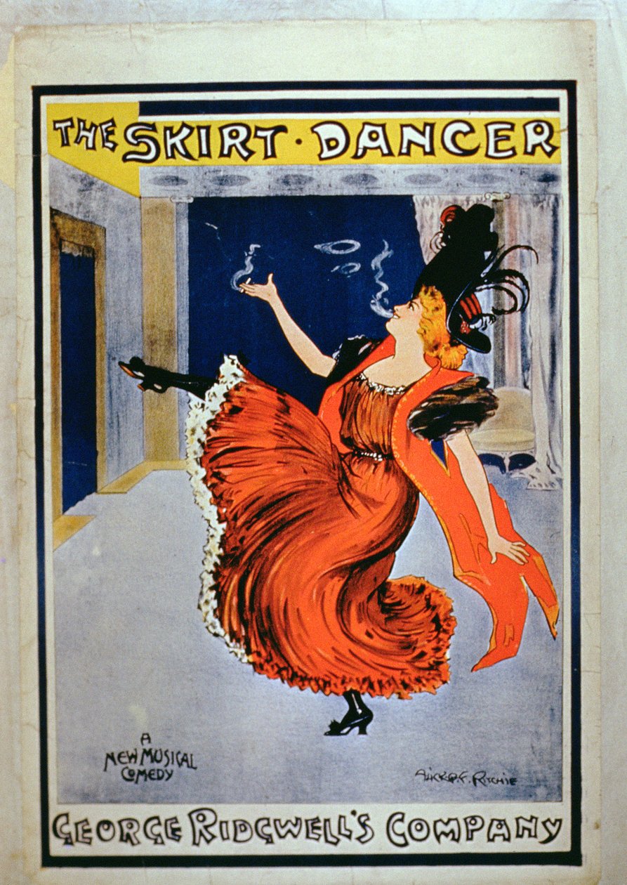 Plakatreklame 'The Skirt Dancer', fremført av George Ridgwell's Company av Alexander Hay Ritchie