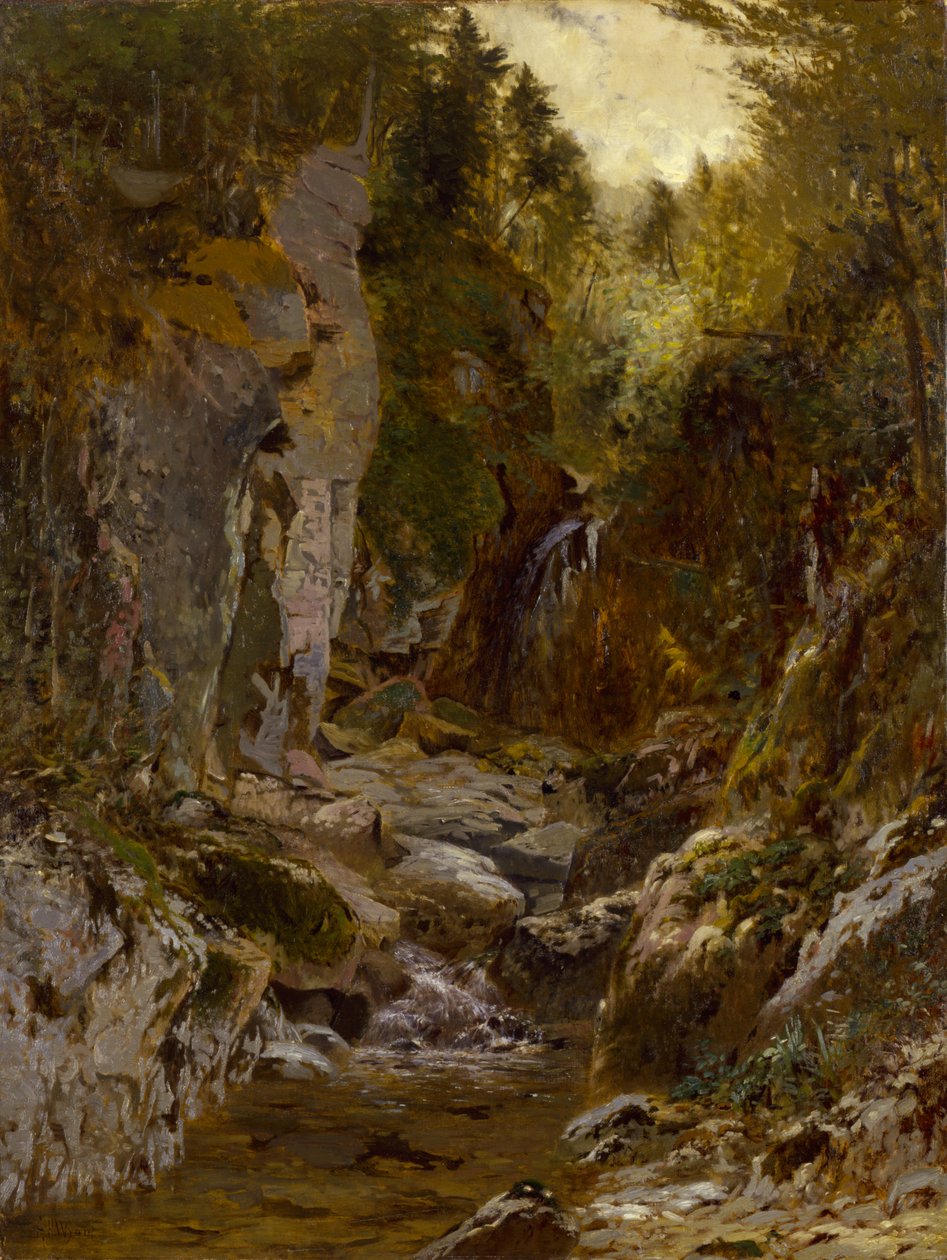 The Flume, Opalescent River, Adirondacks, ca. 1875. av Alexander Helwig Wyant