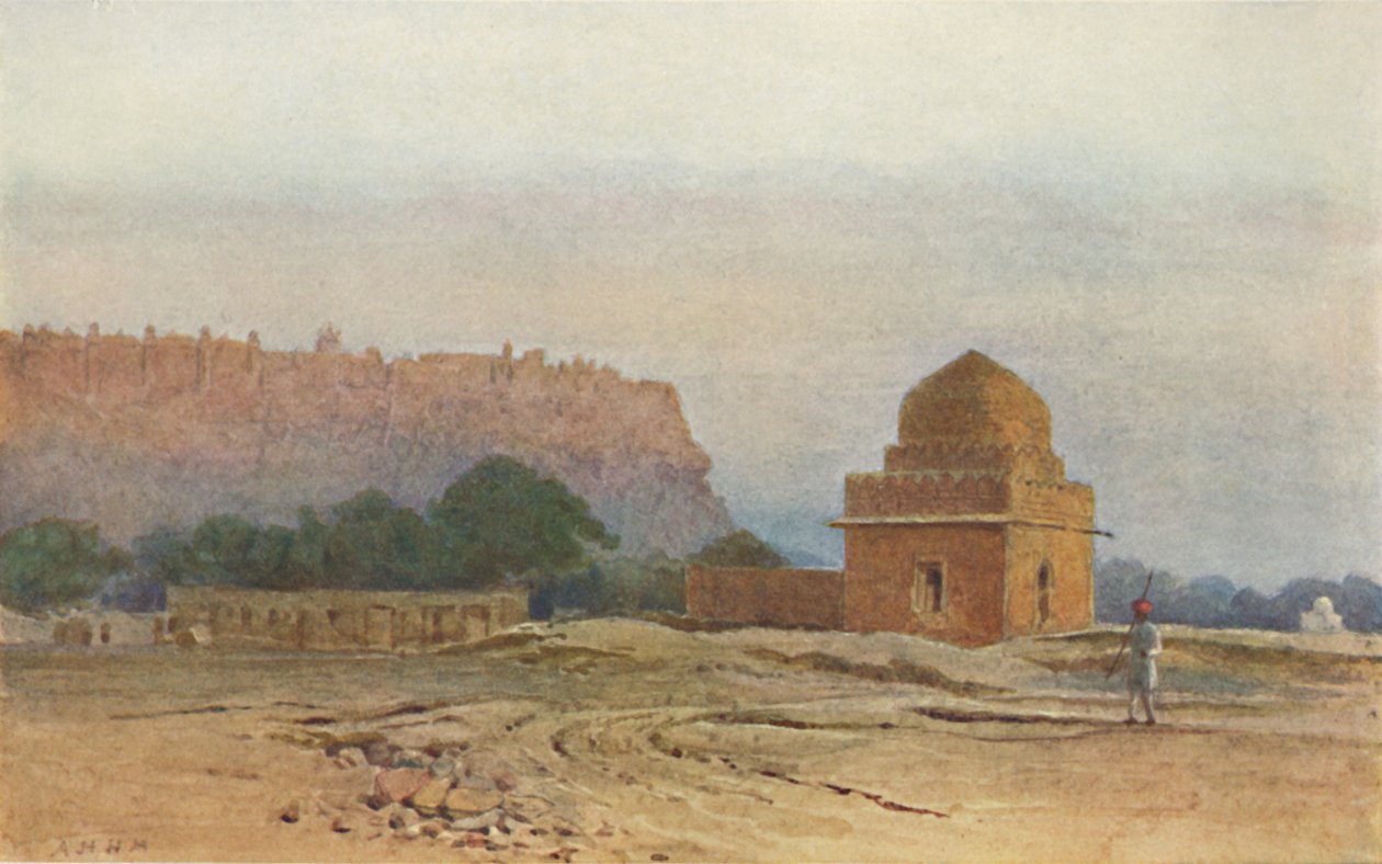 Gwalior Fort før soloppgang, c1880 1905. av Alexander Henry Hallam Murray