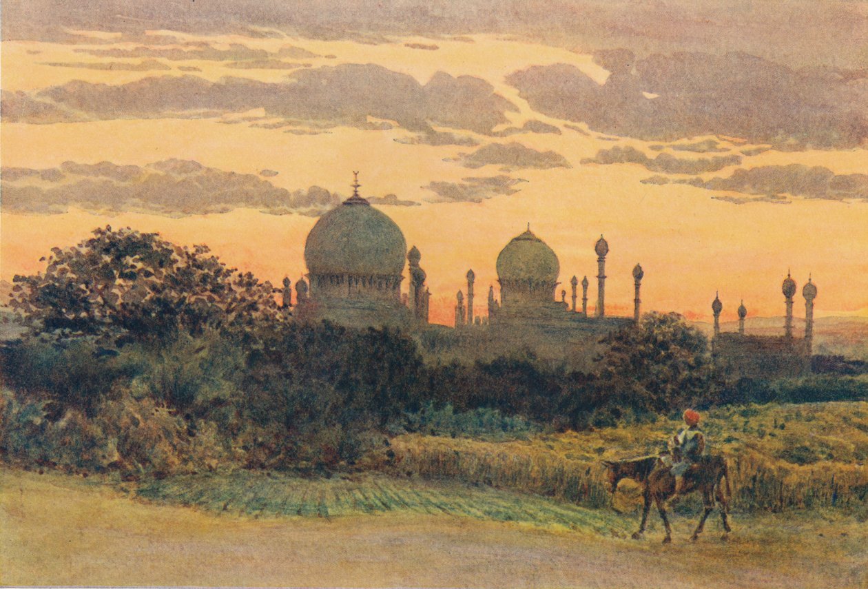Solnedgang bak Ibrahim Roza, Bijapur, c1880 1905. av Alexander Henry Hallam Murray