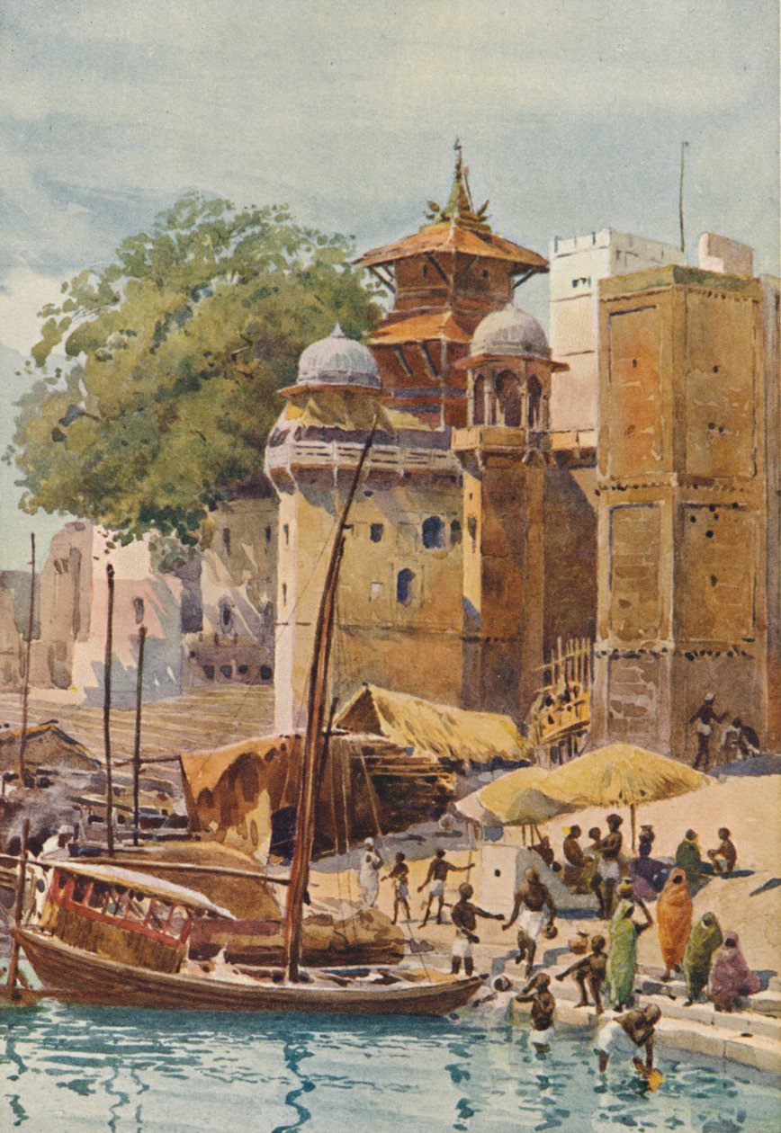 The Bathing Ghats, Benares, c1880 1905. av Alexander Henry Hallam Murray