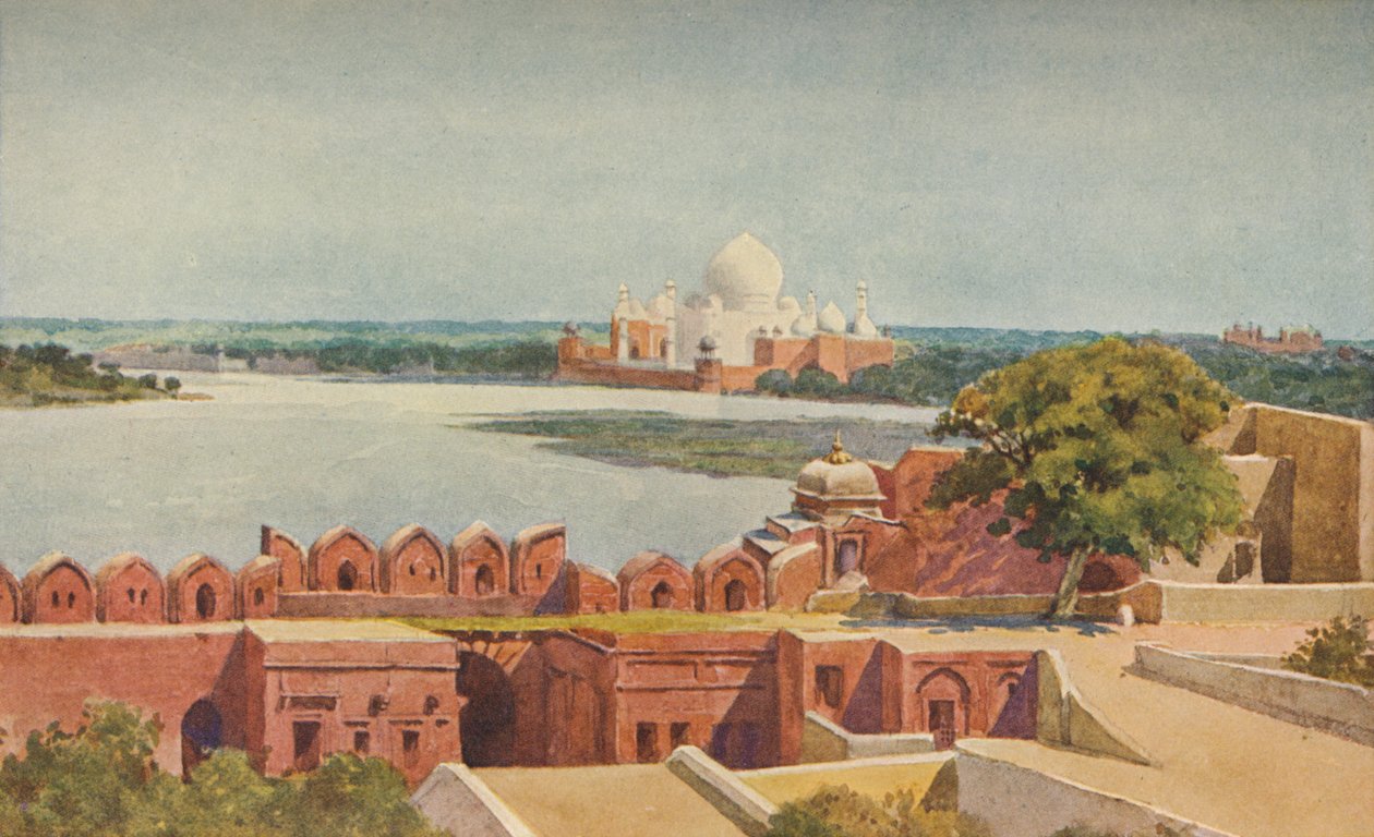 Taj fra fortet, Agra, c1880 1905. av Alexander Henry Hallam Murray