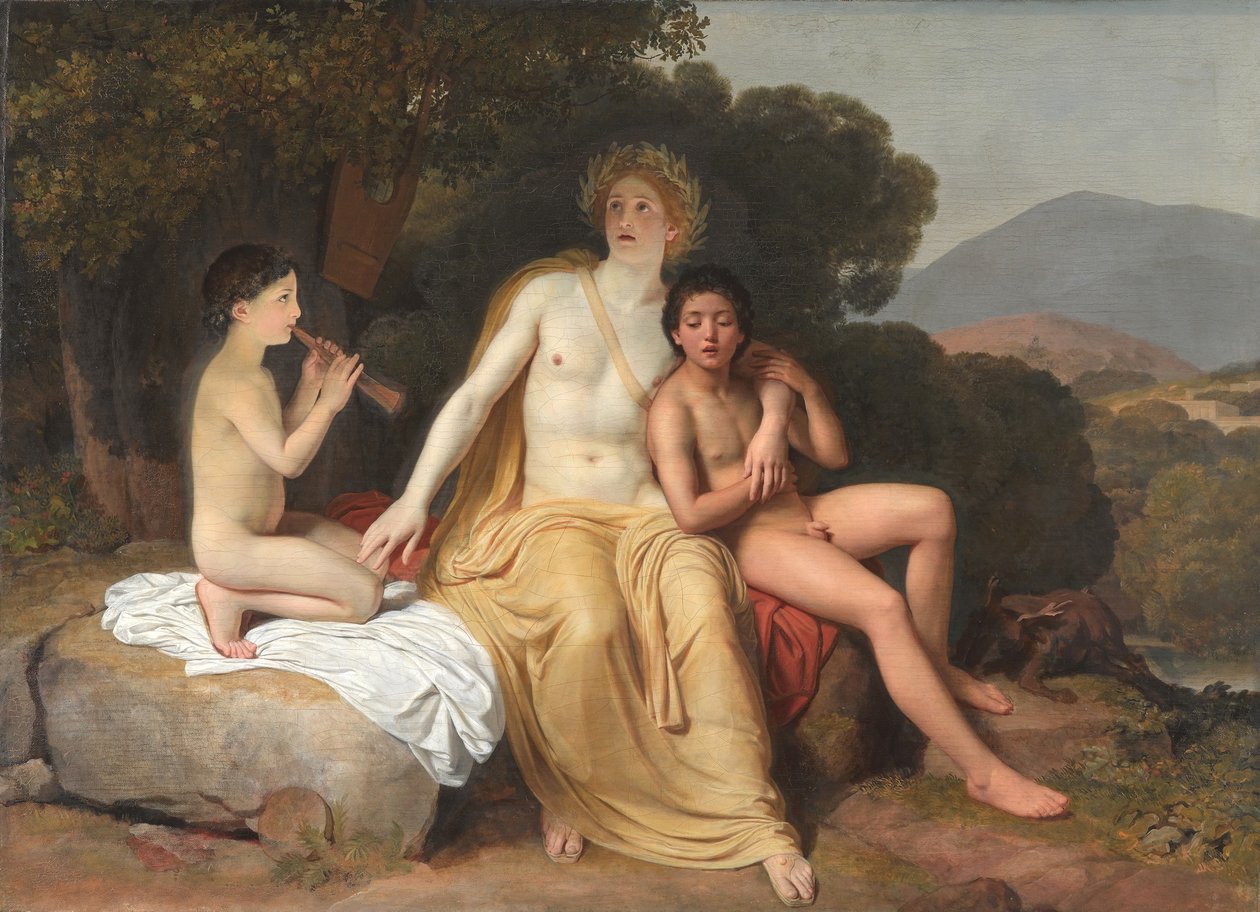 Apollo, Hyacinthus og Cyparissus lager musikk og synger