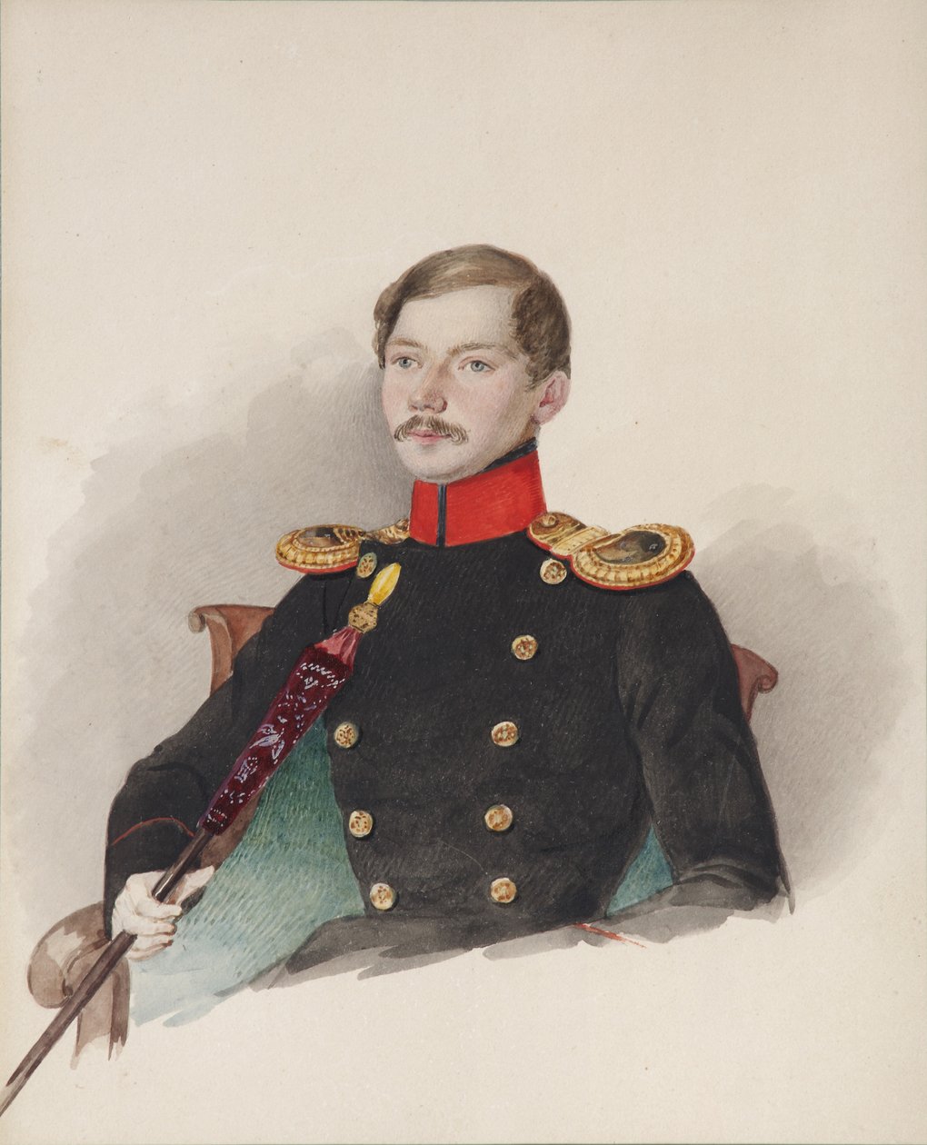 Portrett av Vasily Vasilievich Engelhardt 1814-1868, 1839-1840 av Alexander Ivanovich Klünder