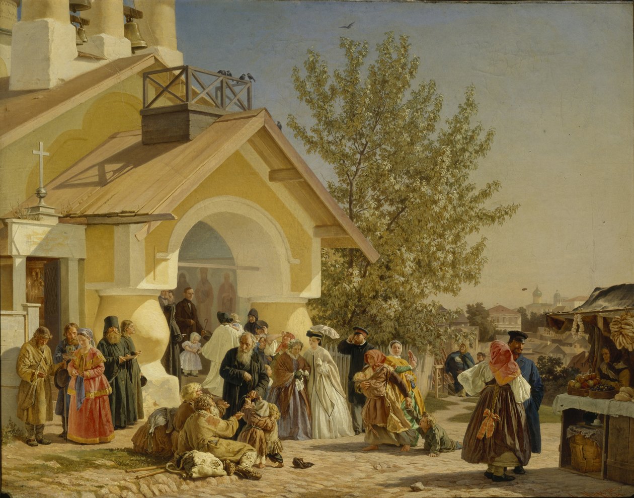 Kommer ut av en kirke i Pskov, 1864 av Alexander Ivanovich Morozov