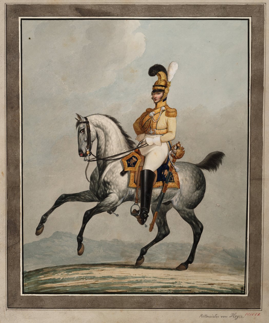 Dragonoffiser for Royal Saxon Army av Alexander Ivanovich Sauerweid