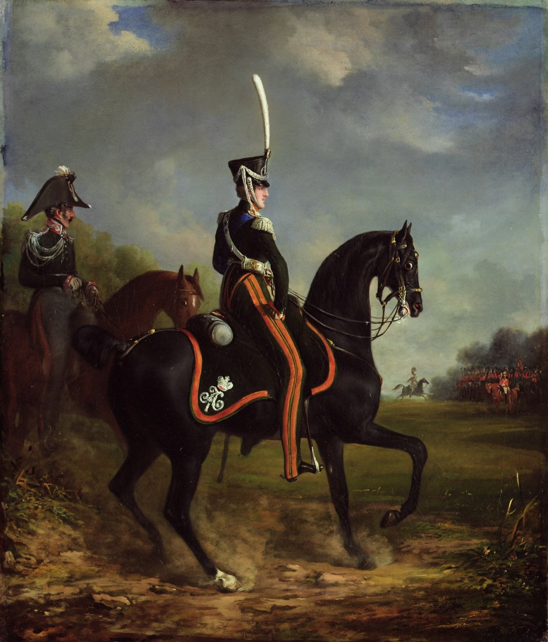Tsar Nicholas I av Russland, da storhertug, syklet i Hyde Park (olje på lerret) av Alexander Ivanovich Sauerweid