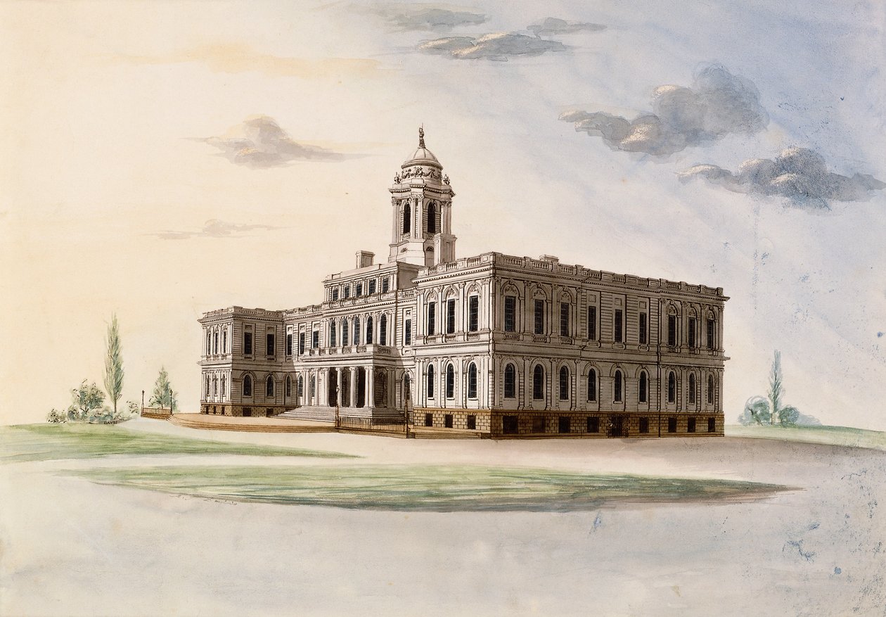 Rådhuset, New York, av Alexander Jackson Davis