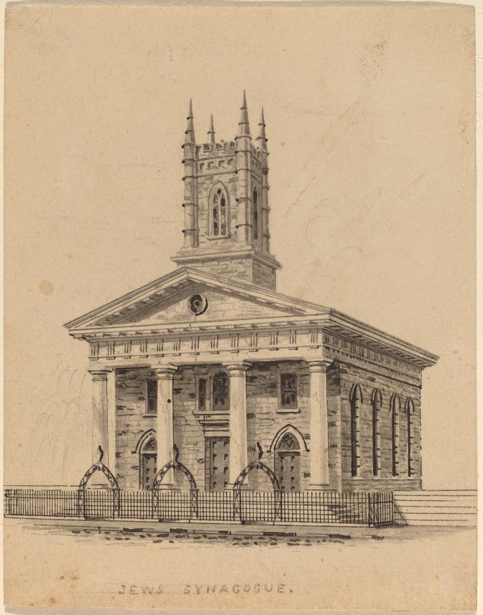 Jewish Synagogue, N.Y. av Alexander Jackson Davis