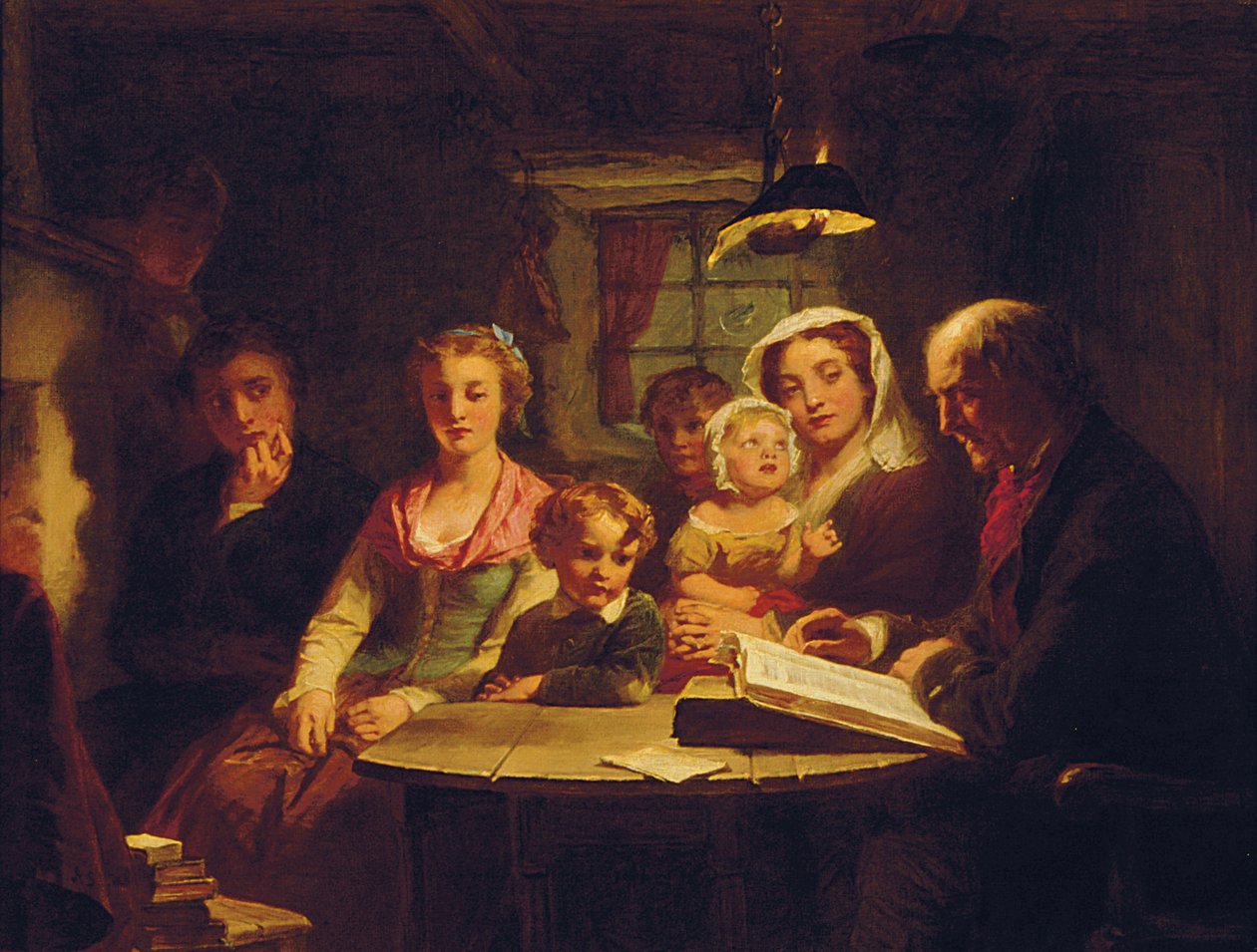 Cotters Saturday Night (olje på lerret) av Alexander Johnston