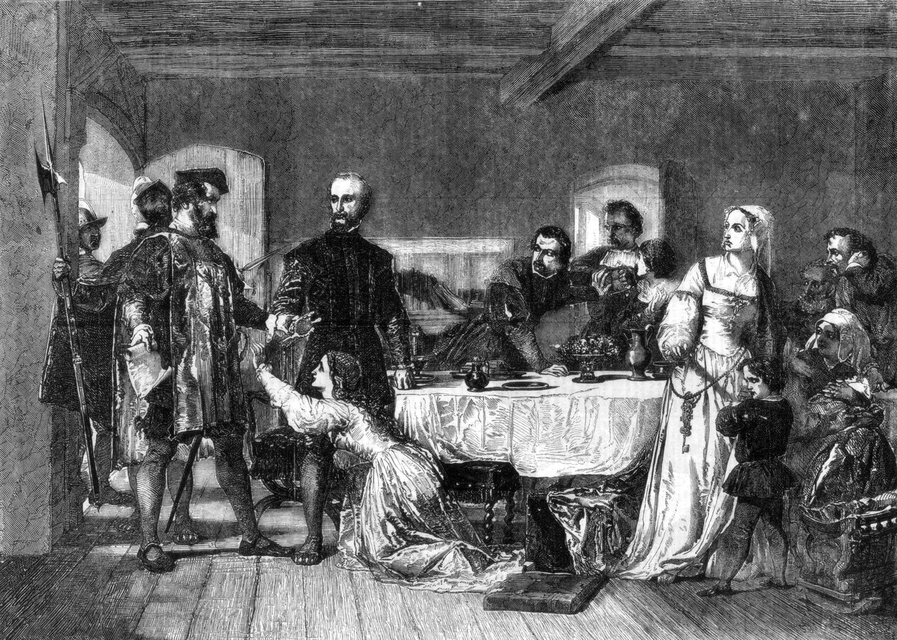Arrestasjonen av John Brown fra Ashford, en Lollard, 1517, 1856 av Alexander Johnston