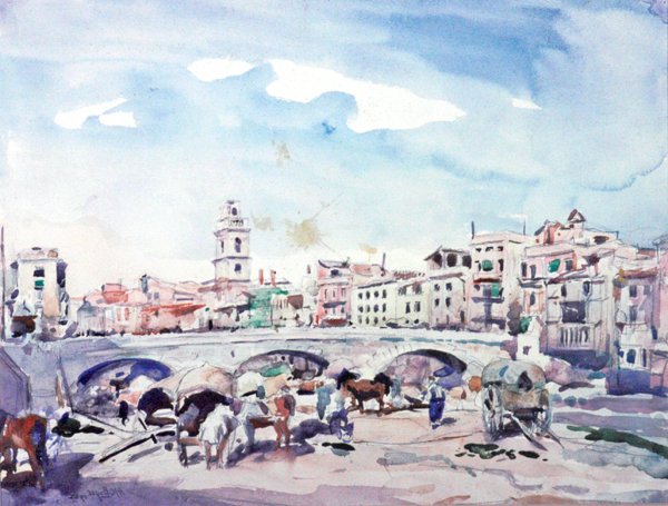 Gerona (akvarell) av Alexander Joshua Caleb Bryce