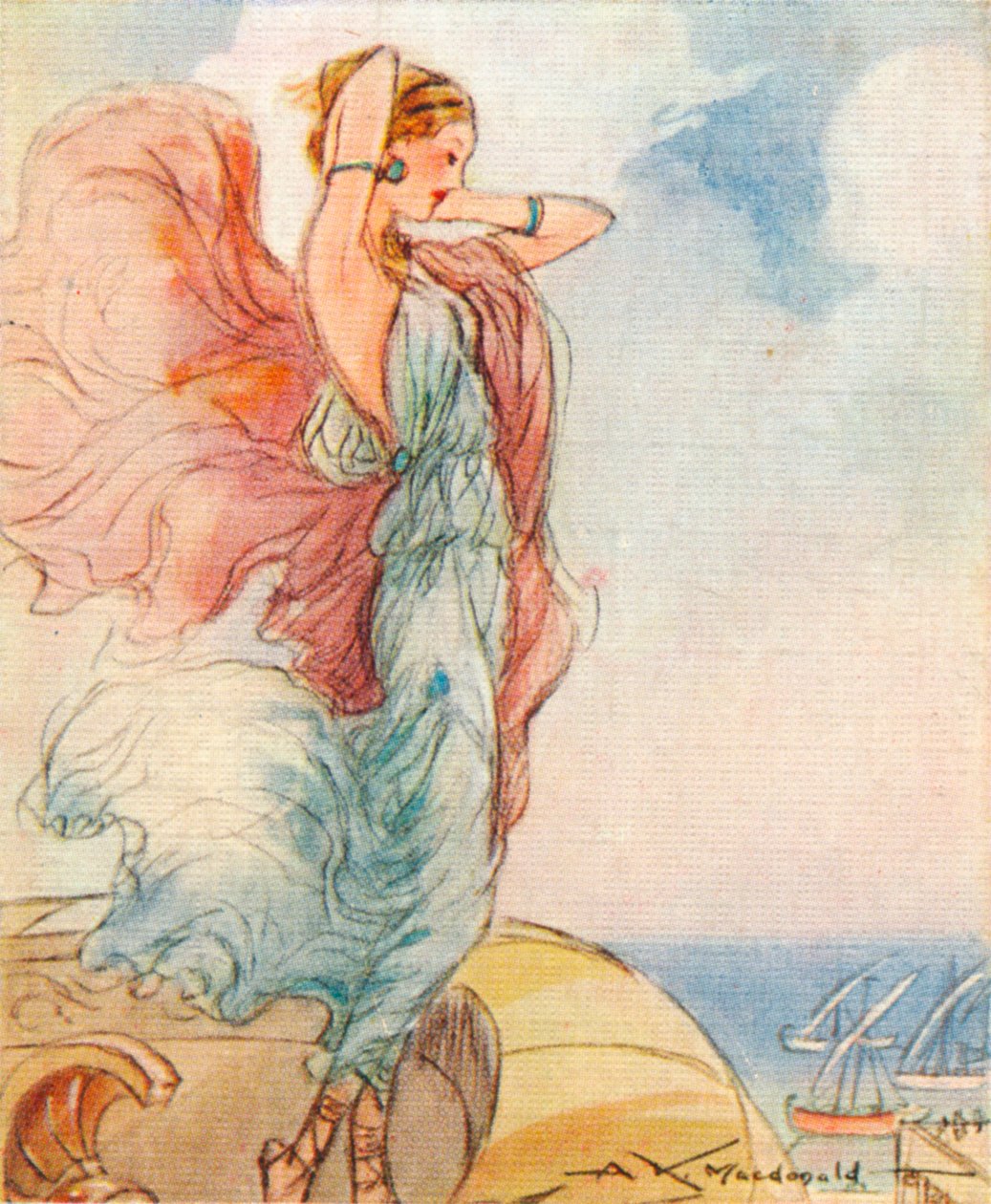 Helen av Troja, datter av Zeus og Leda, 1937 av Alexander K. MacDonald