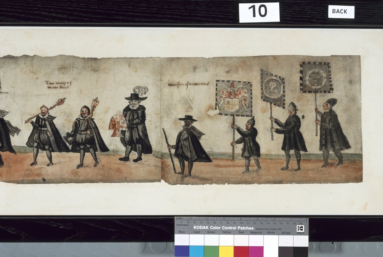 Detalj fra The Huntly Funeral Procession, som sies å ha blitt brukt til obsequies av George 1st, Marquess of Huntly av Alexander Kincaid