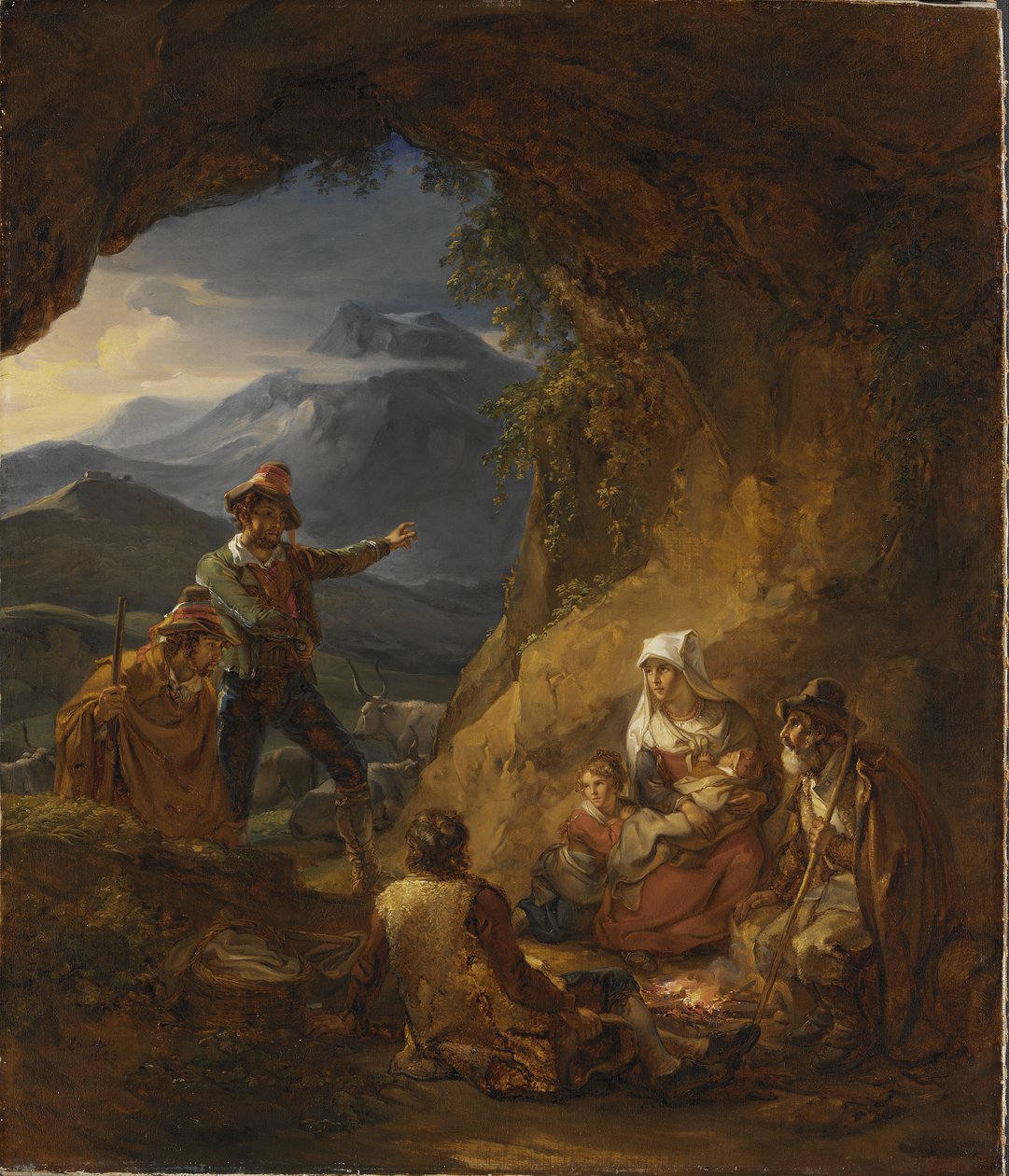 Banditter som går inn i en hyrdes bolig, 1823 av Alexander Lauréus