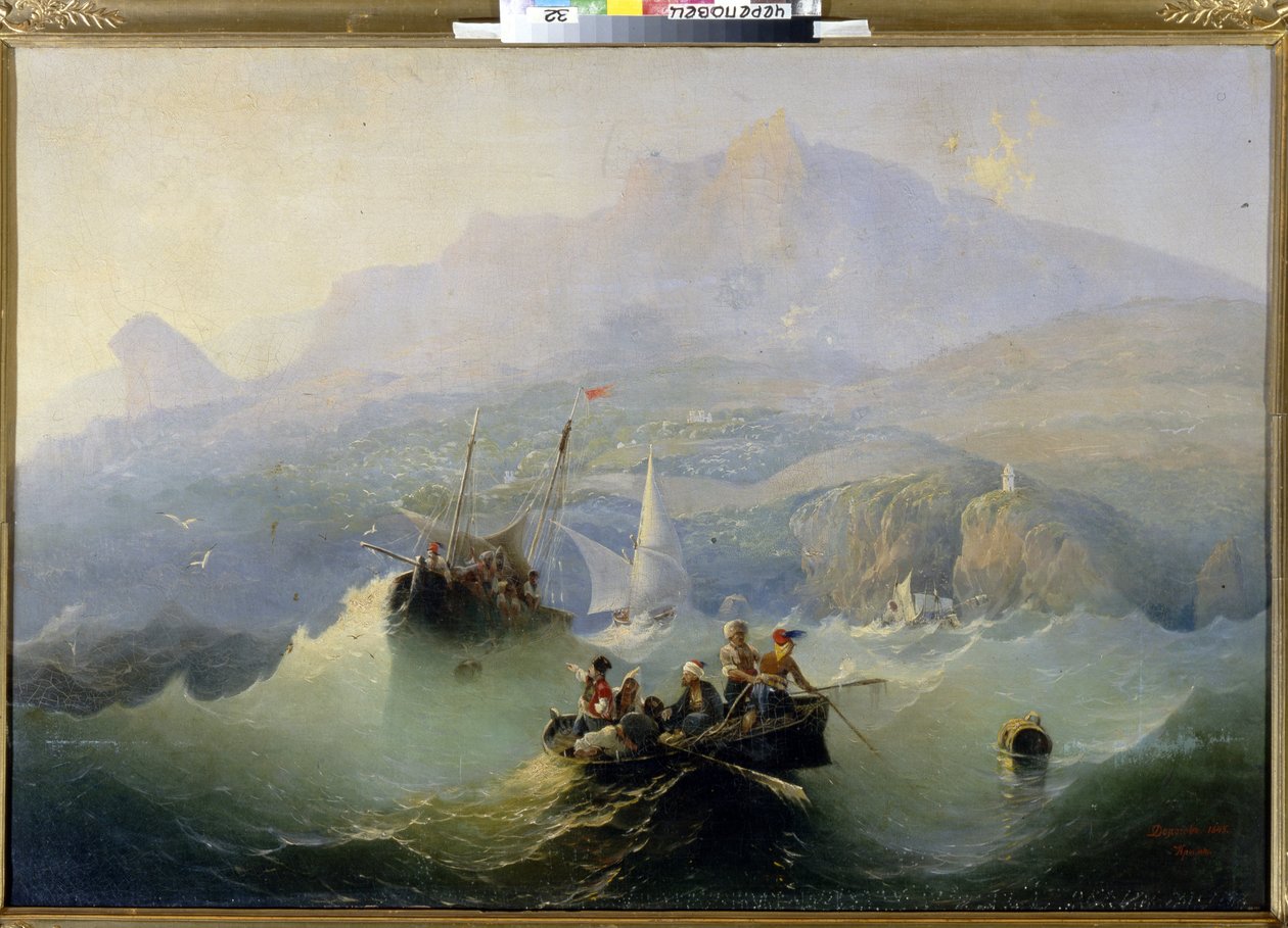 Smuglerne (Smuglerne). Maleri av Alexander Matveyevich Dorogov (1819-1850), olje på lerret av Alexander Matveyevich Dorogov