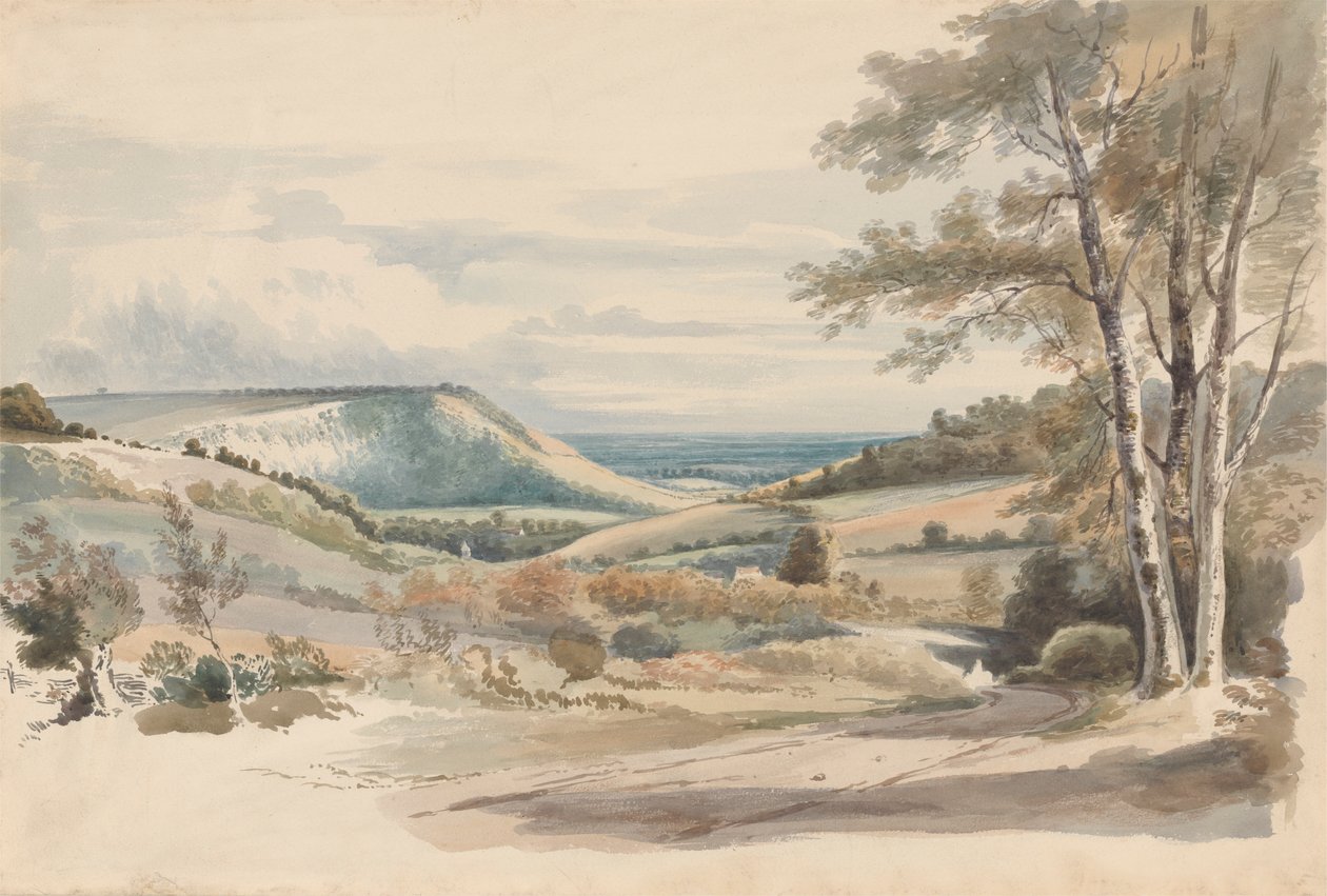 Boxhill fra West Humble Lane av Alexander Monro