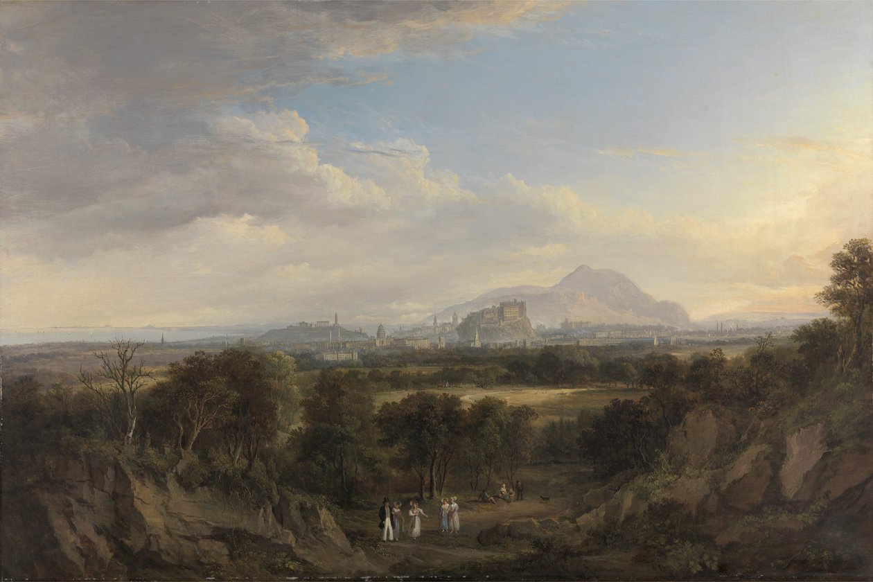 A View of Edinburgh from the West, ca. 1822-26 (olje på lerret) av Alexander Nasmyth